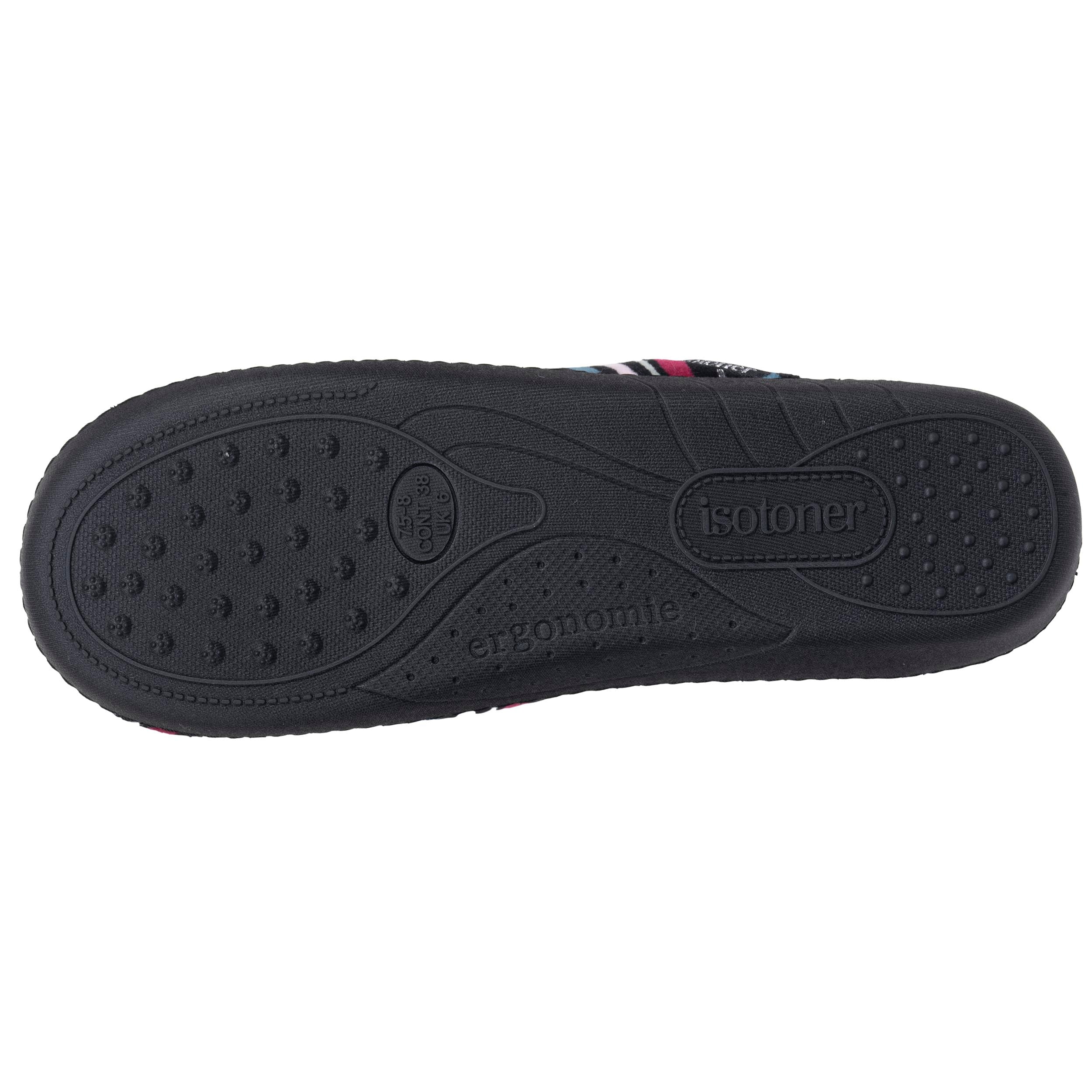 isotoner-chaussons-mules-femme-rayures-canard image 5