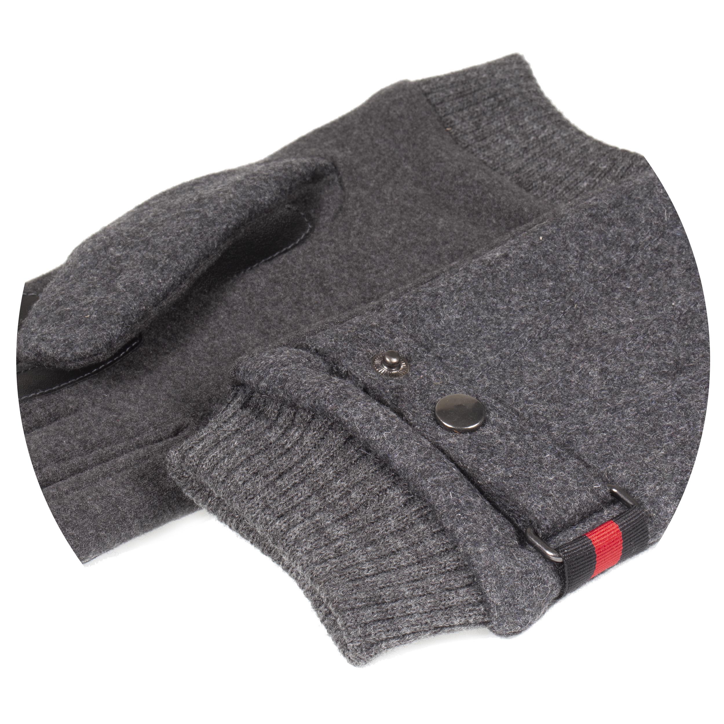 isotoner-gants-homme-tissu-lain-gris-chin-tactiles image 2