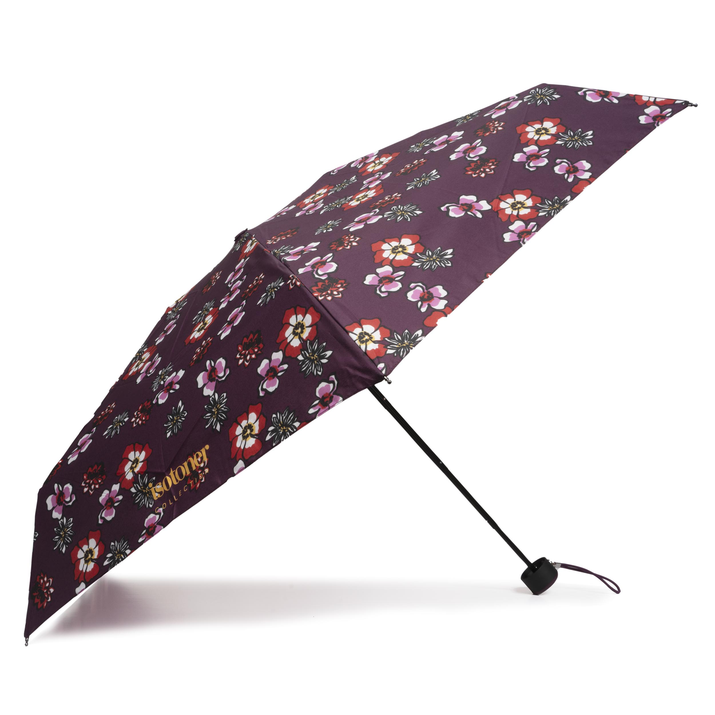 isotoner-parapluie-mini-slim-fleurs-pens-es-violet image 2