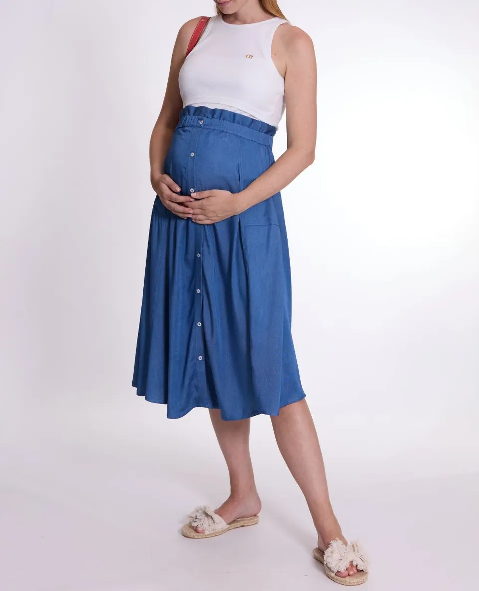 cache-c-ur-dallas-jupe-de-maternit-godets-mid-blue image 1