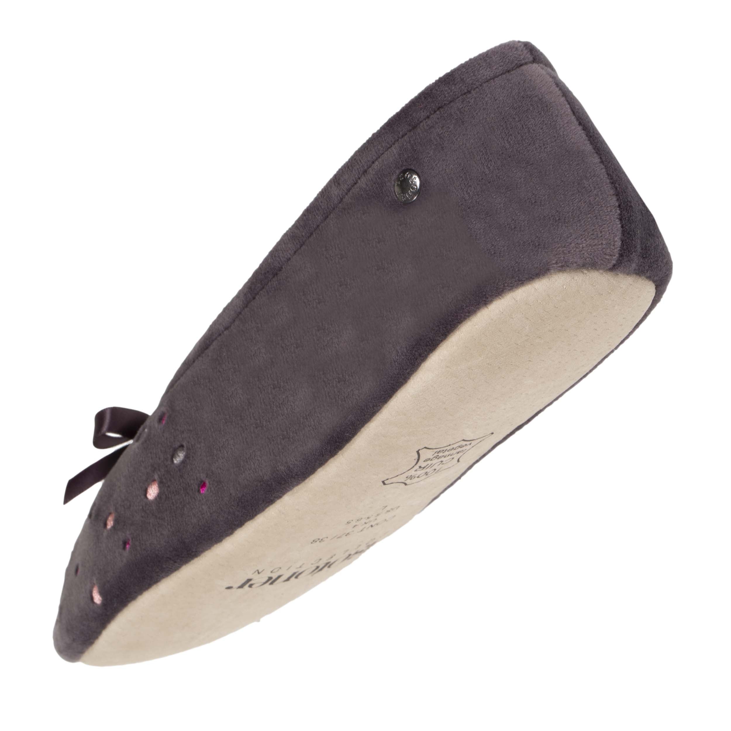 isotoner-chaussons-ballerines-femme-pois-brod-s image 5