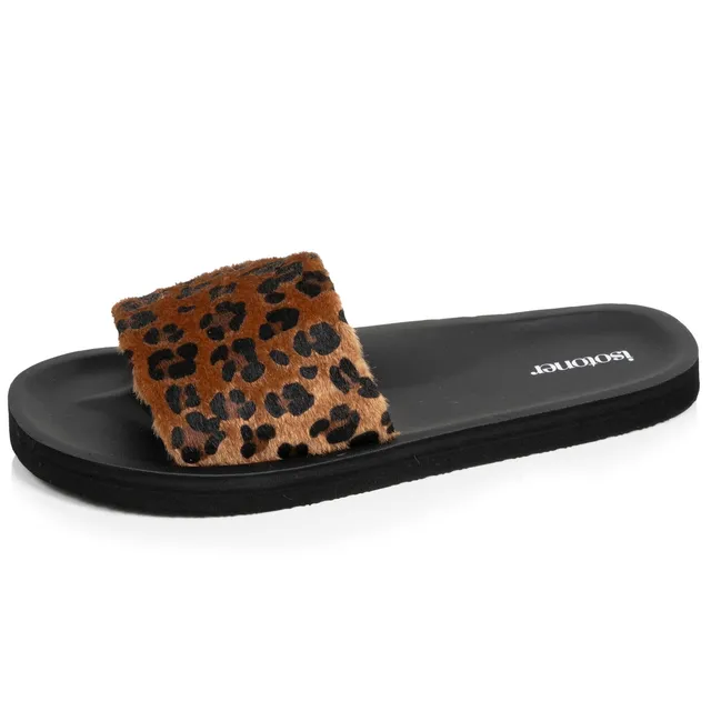 isotoner-mules-femme-moul-es-l-opard-noir image 1