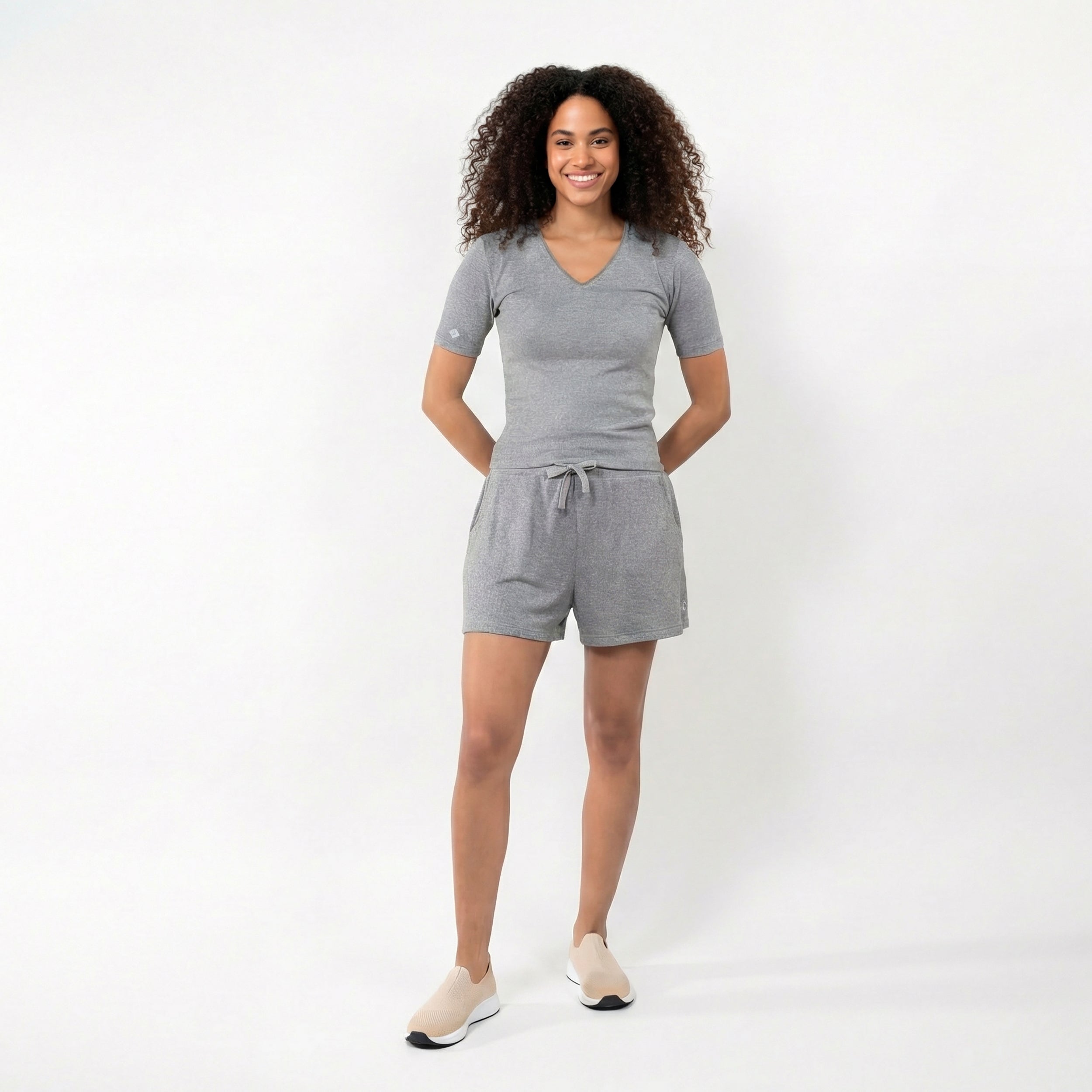 isotoner-short-femme-gris-viscose-ecovero-nuit image 3