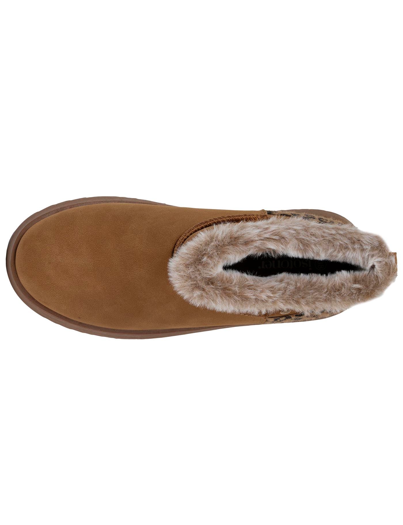 isotoner-bottines-femme-imitation-fourrure-camel-l-opard-plateforme image 7