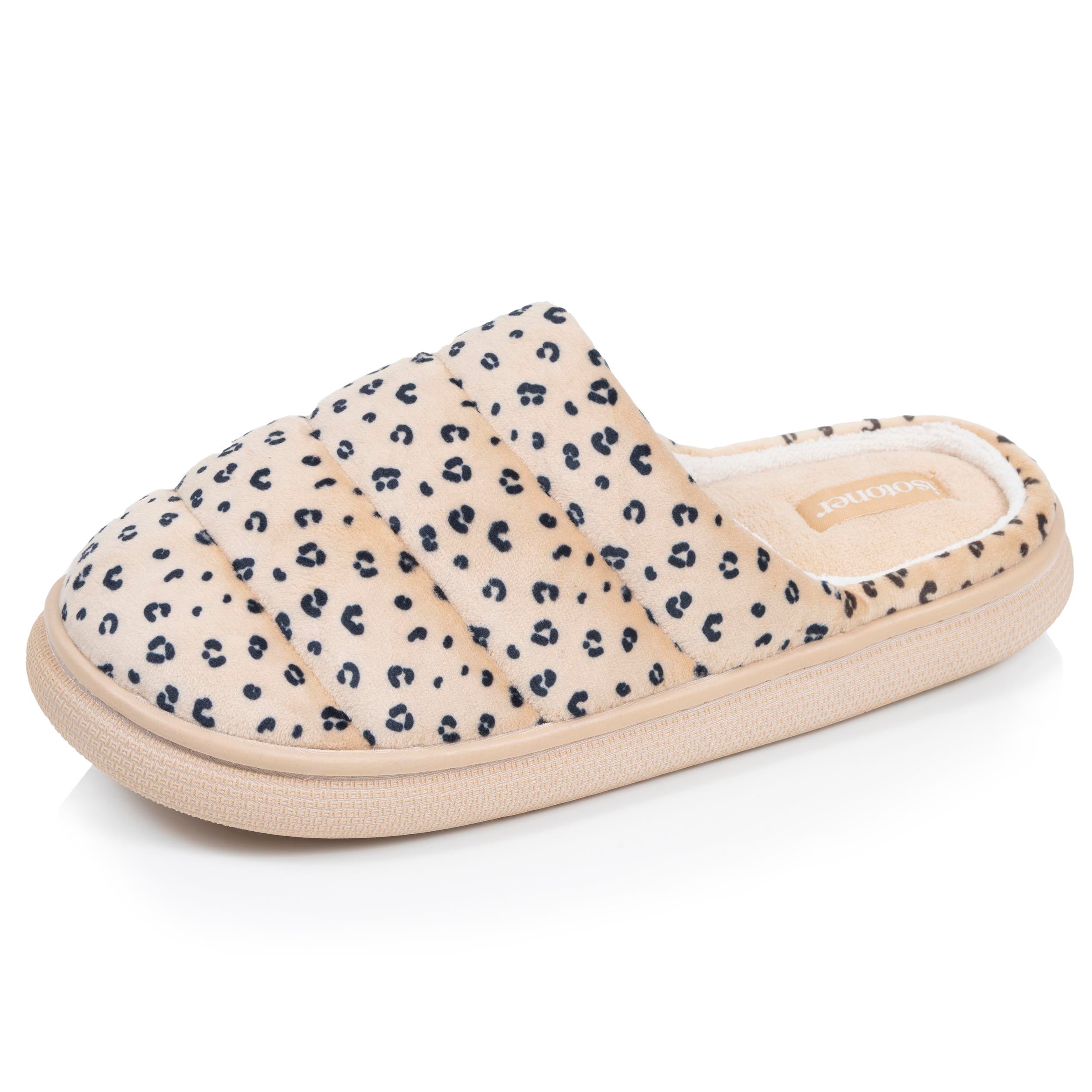 isotoner-chaussons-mules-femme-bloup-l-opard-clair image 2