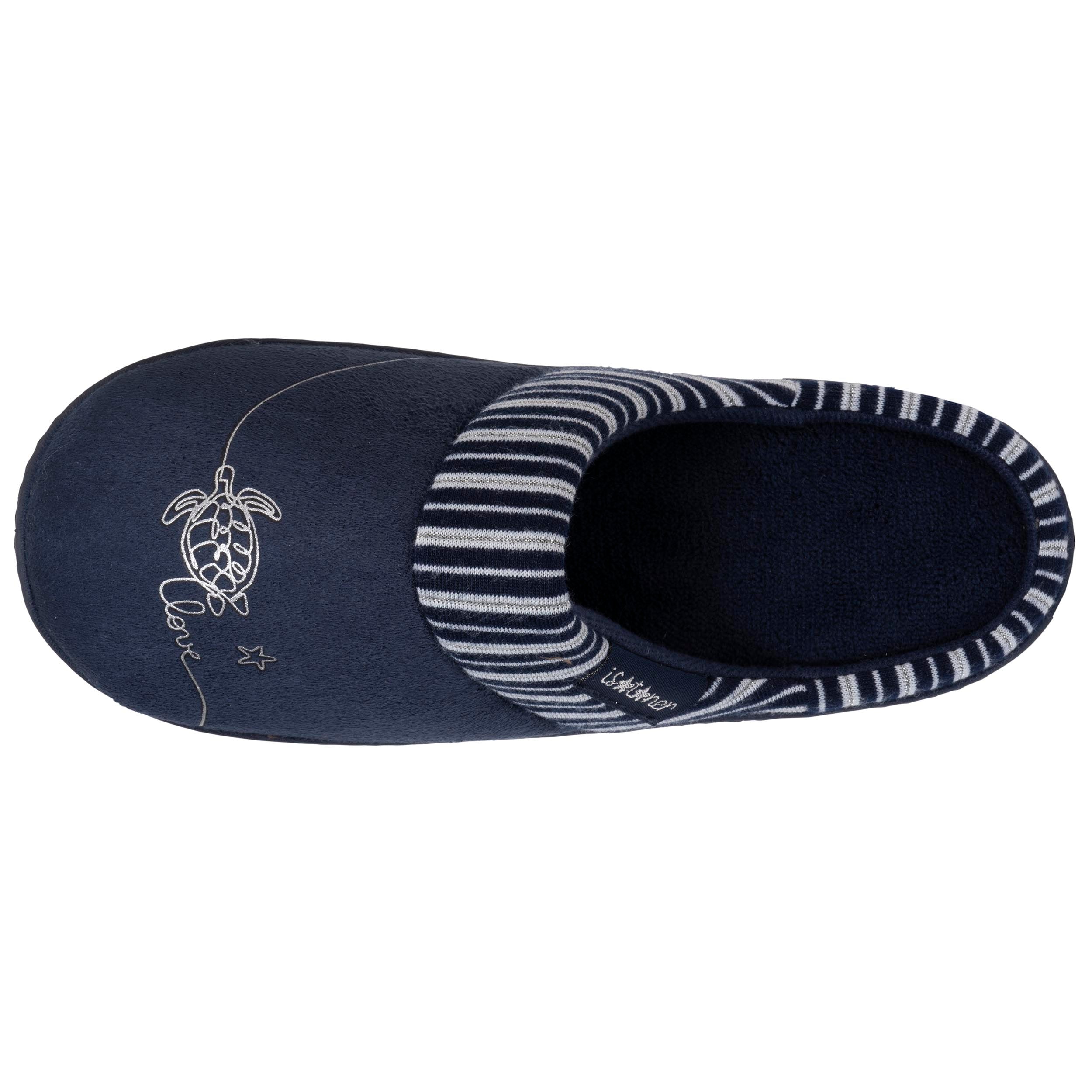 isotoner-chaussons-mules-junior-marine-tortue image 2