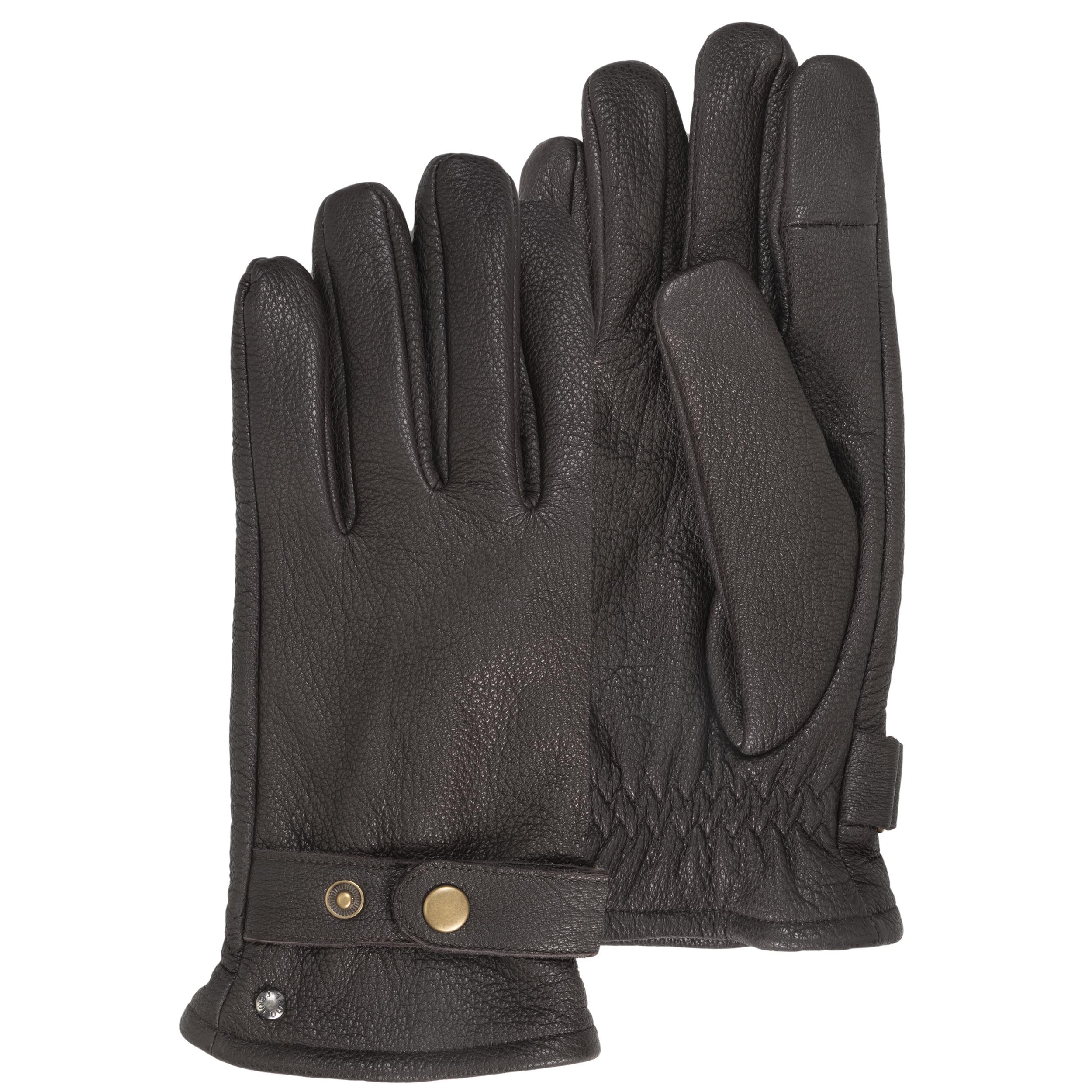 isotoner-gants-cuir-homme-marron-tactiles image 1