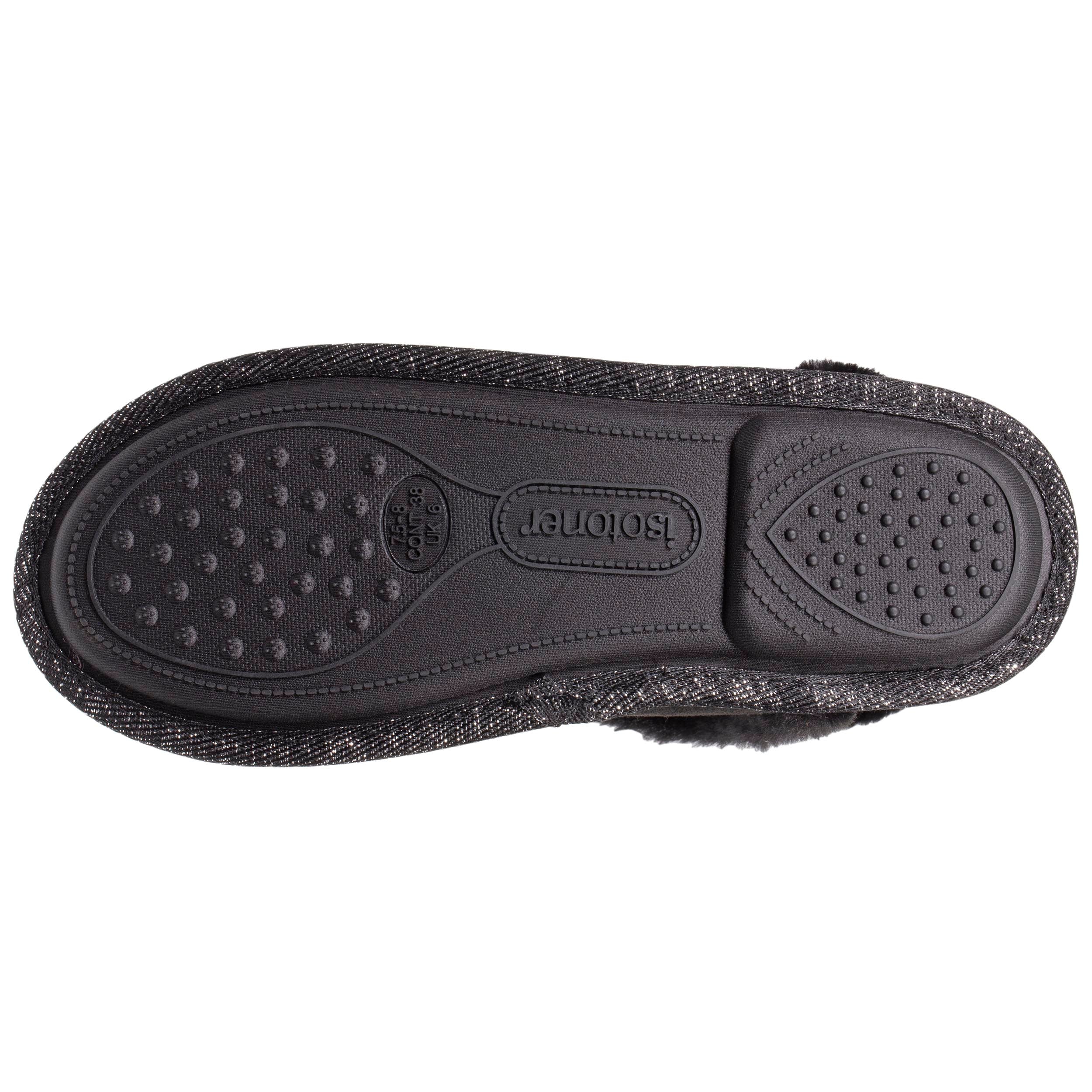 isotoner-chaussons-bottillons-femme-su-dine-noir-liser-fourrure image 4