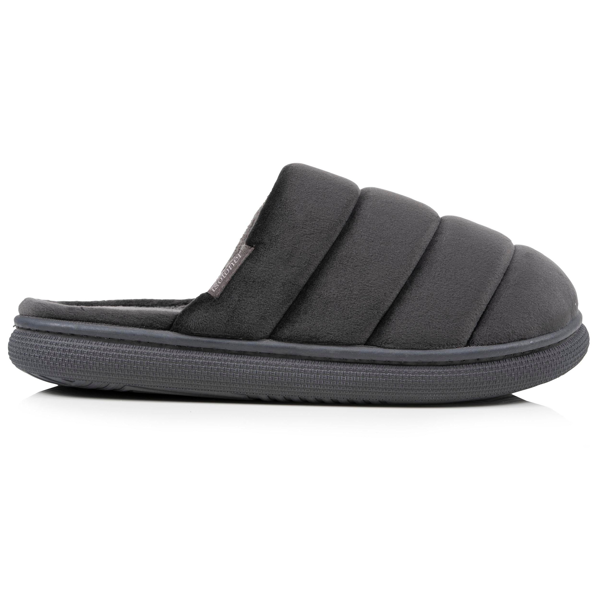 isotoner-chaussons-mules-homme-bloup-gris-velours-confort image 8