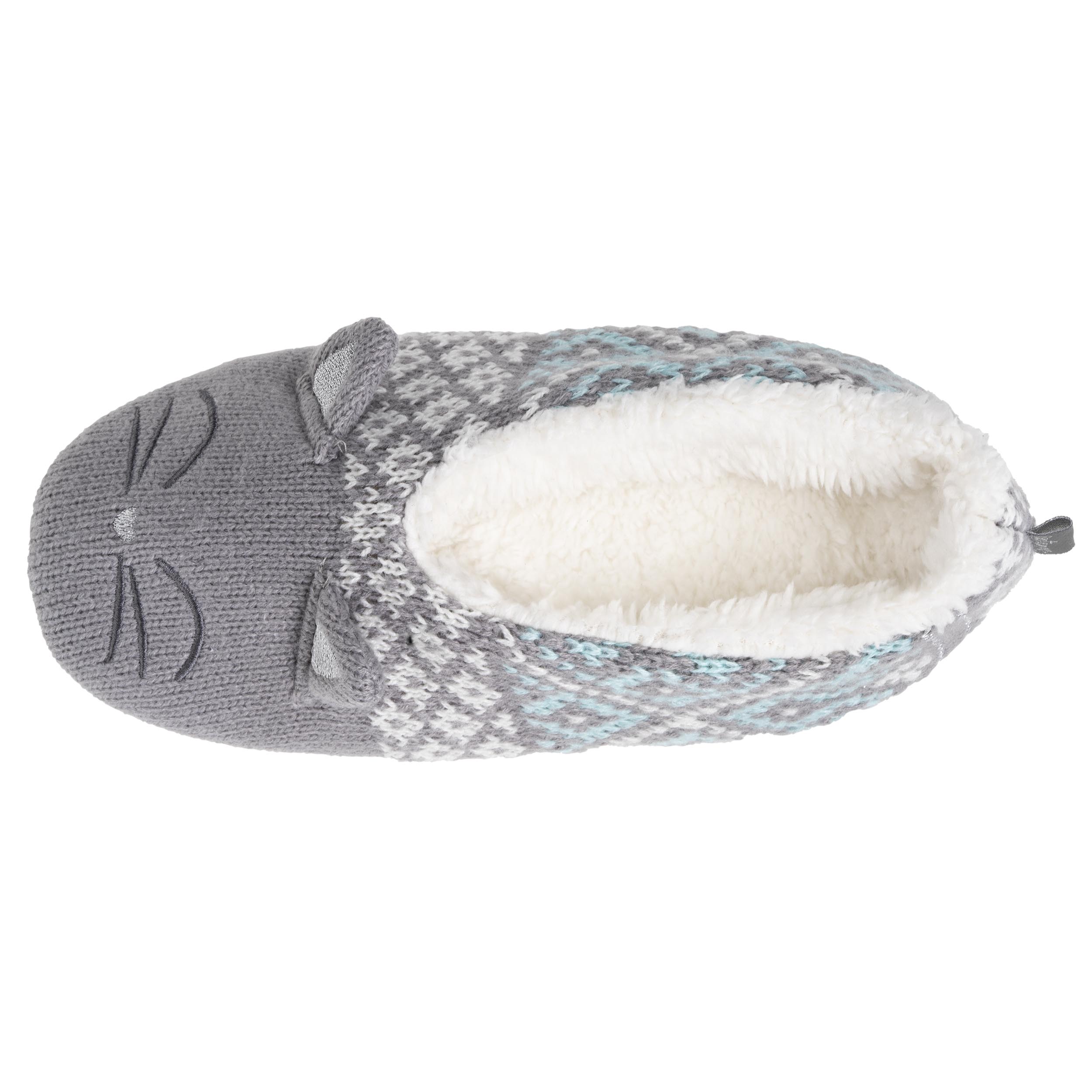 isotoner-chaussettes-chaussons-femme-jacquard-chat-gris image 2
