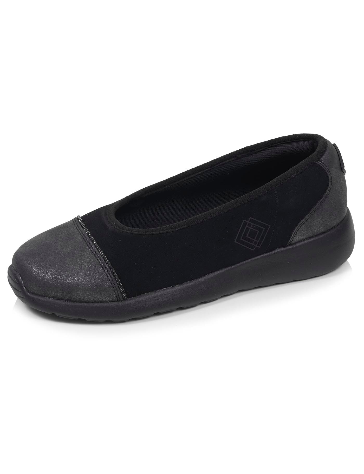 isotoner-ballerines-femme-slip-on-noir-gris-everywear image 6