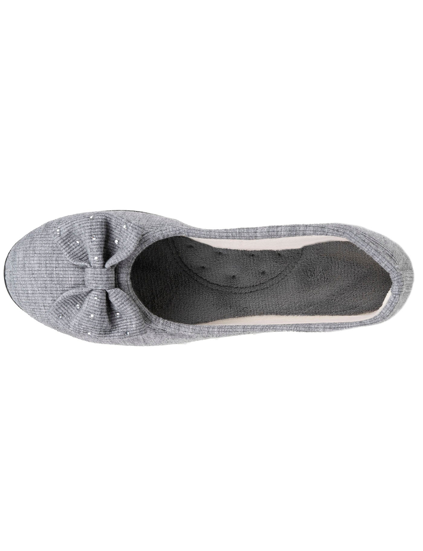 isotoner-chaussons-ballerines-femme-gris-n-ud-iris-everywear image 7