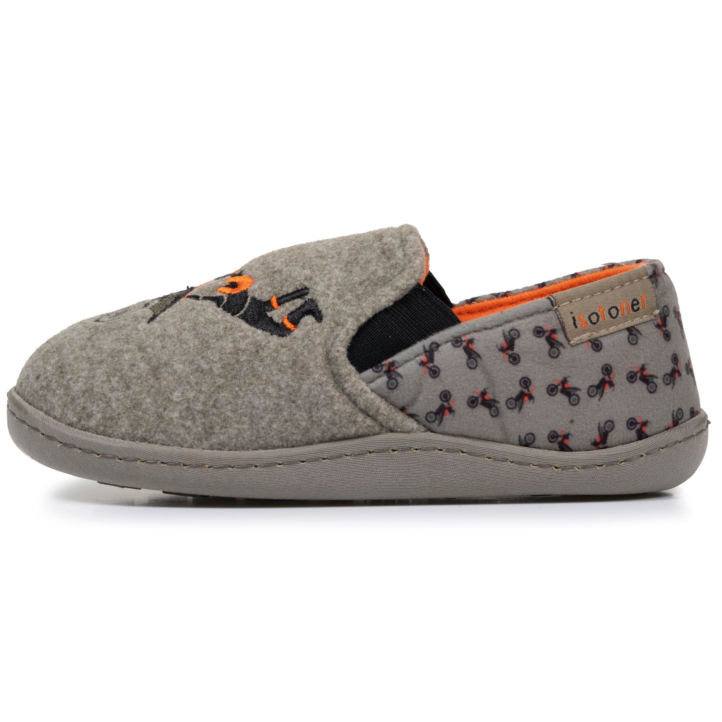 isotoner-chaussons-mocassins-enfant-moto-kaki-chin image 3
