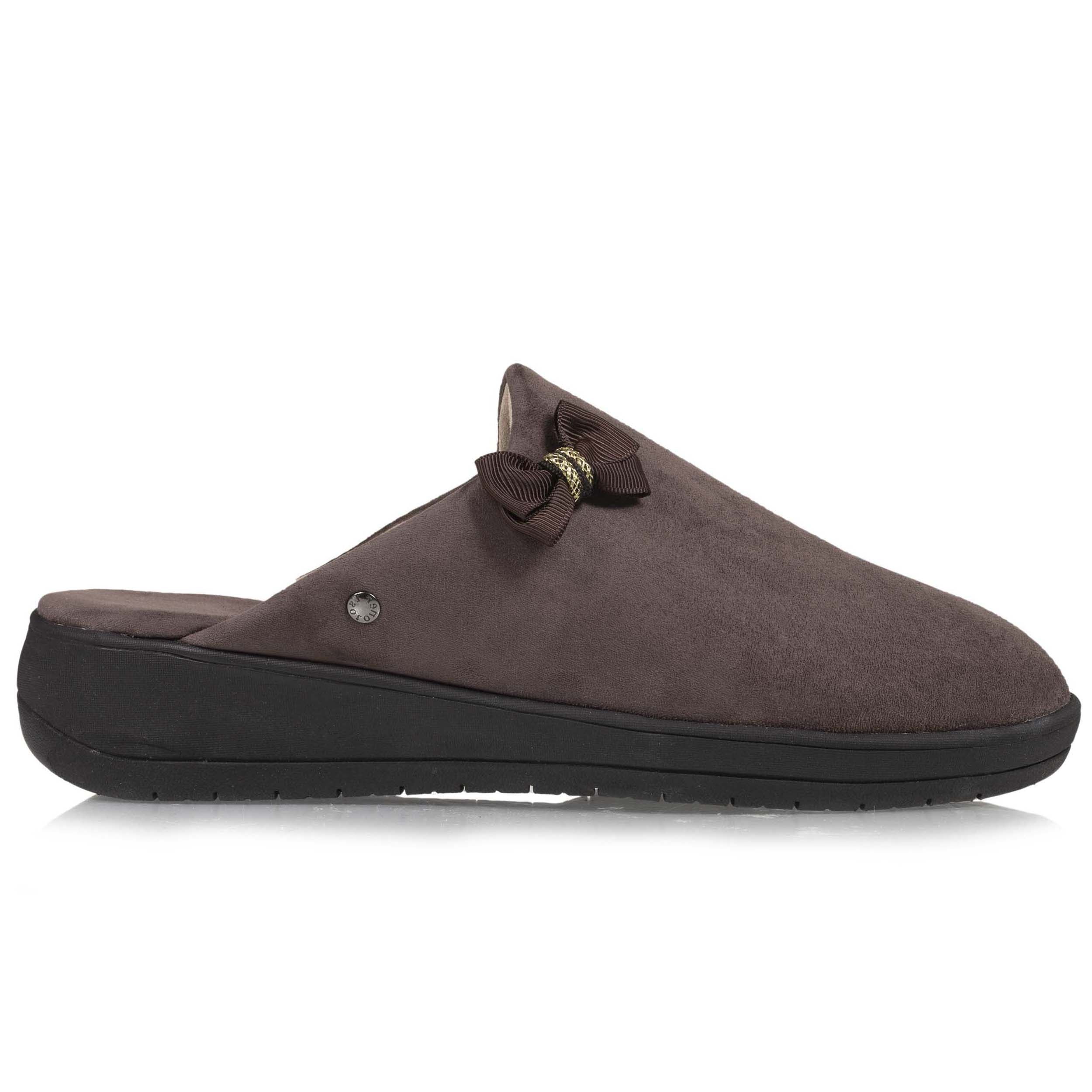 isotoner-chaussons-mules-femme-talon-n-ud-taupe-everywear image 8