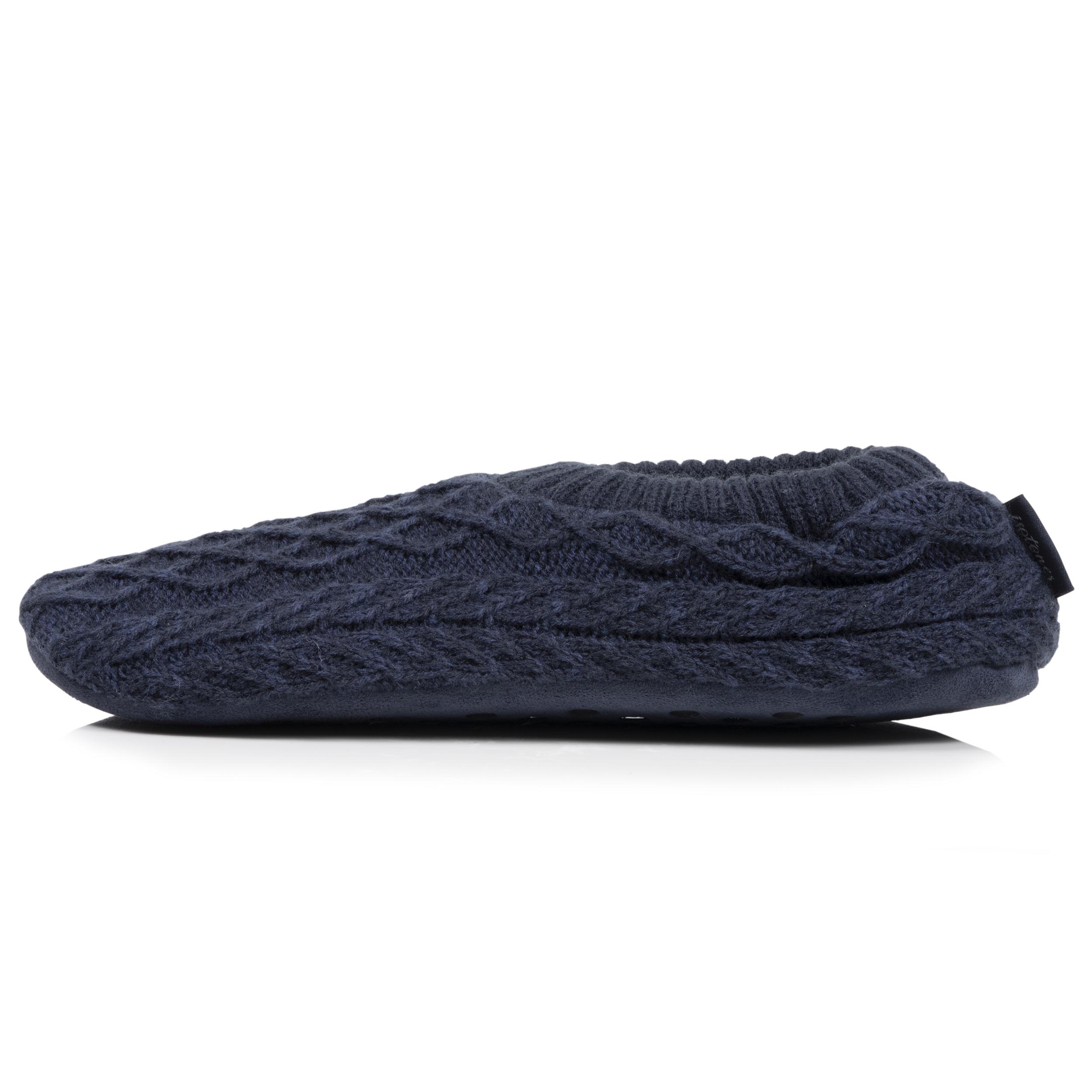isotoner-chaussettes-chaussons-homme-maille-marine-chin-sherpa image 3