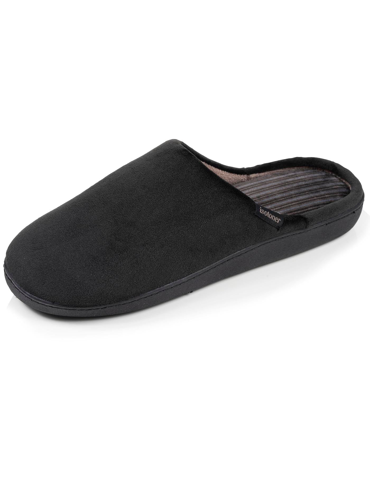 isotoner-chaussons-mules-homme-noir-int-rieur-rayures image 6