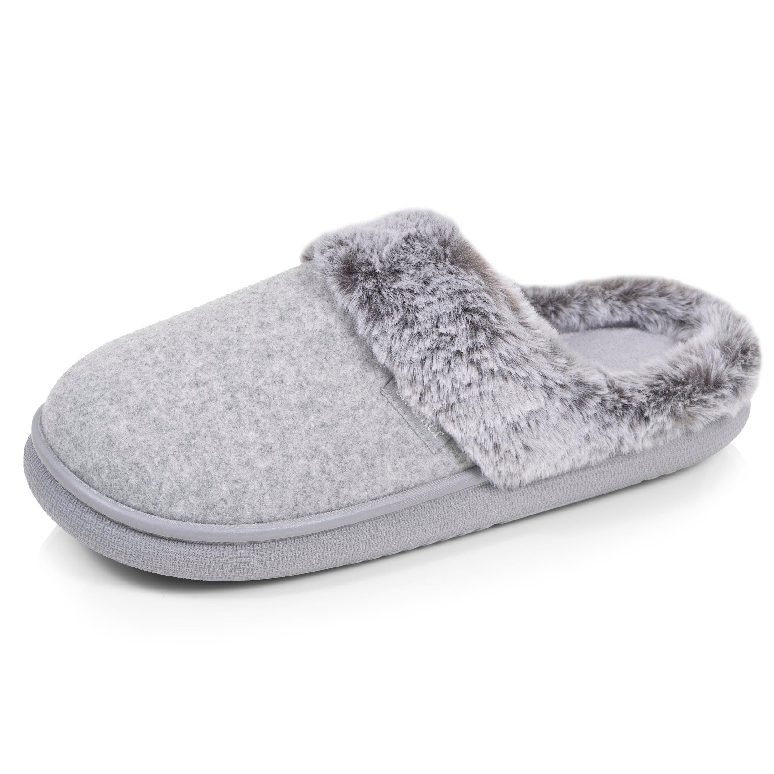 isotoner-chaussons-mules-femme-bloup-gris-chin image 1