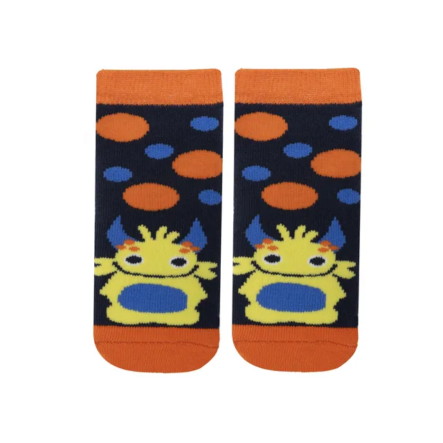 isotoner-chaussettes-anti-d-rapantes-enfant-orange-monstre-1-4-ans image 1