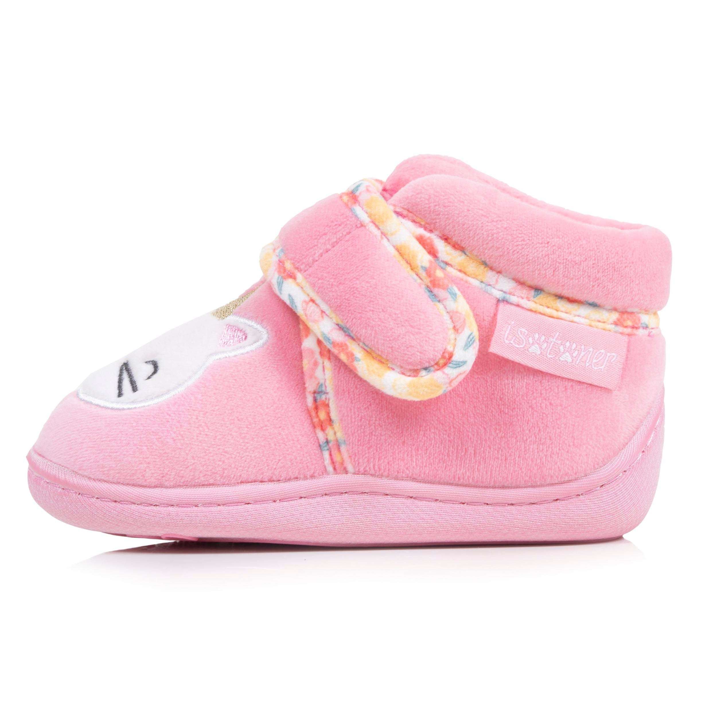 isotoner-chaussons-bottillons-scratch-b-b-rose-microvelours image 3