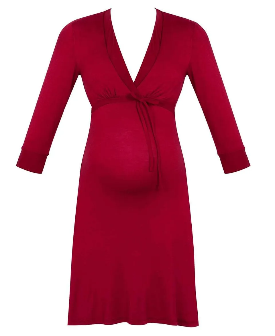 cache-c-ur-milk-chemise-de-nuit-de-maternit-et-d-allaitement-bordeaux image 1