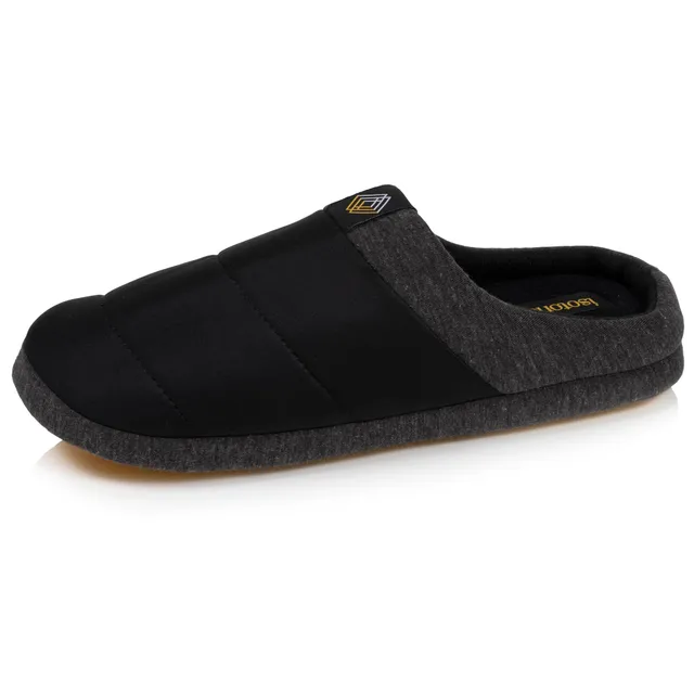 isotoner-chaussons-mules-homme-nylon-noir image 1