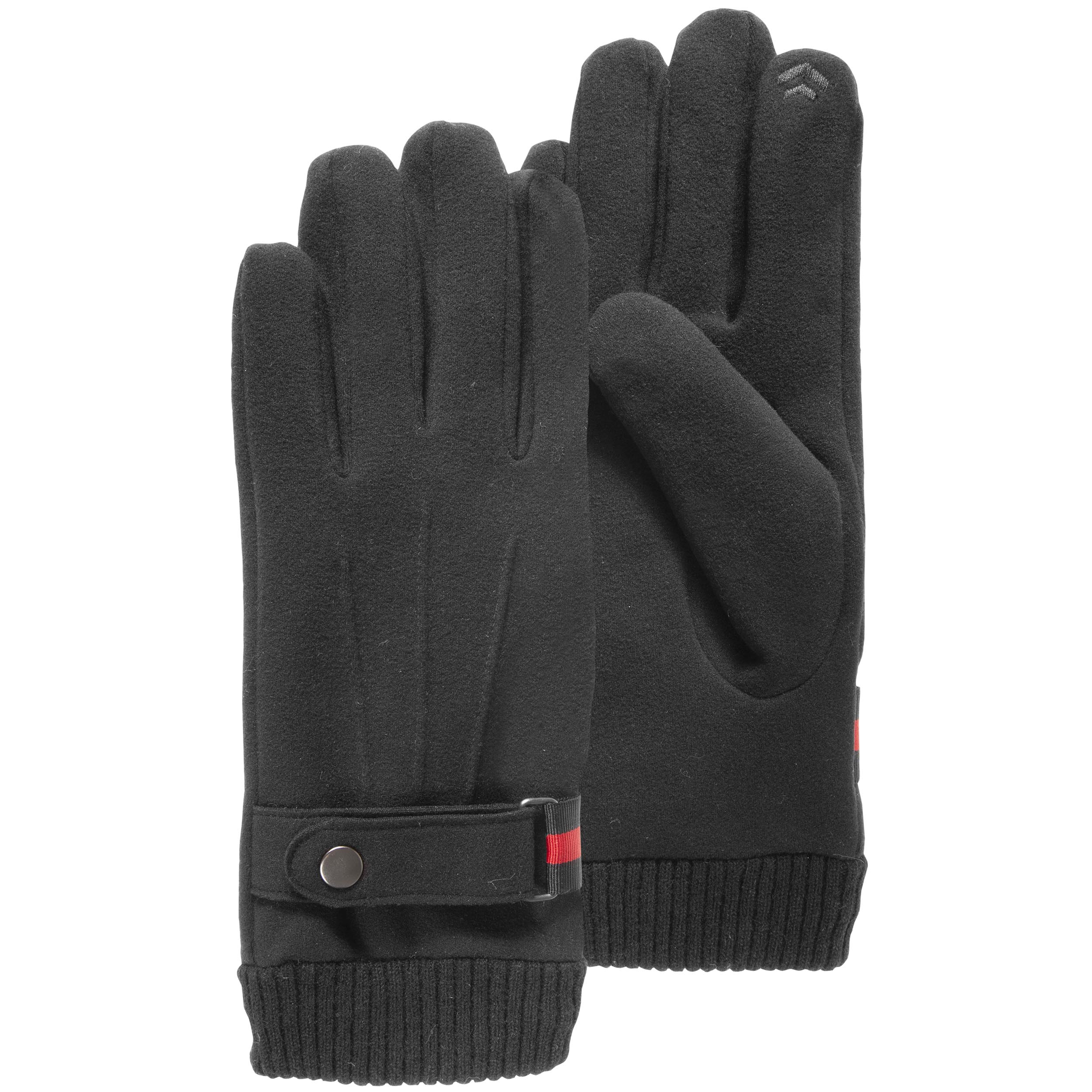 isotoner-gants-homme-tissu-microfibre-noir-tactiles-smartouch image 1