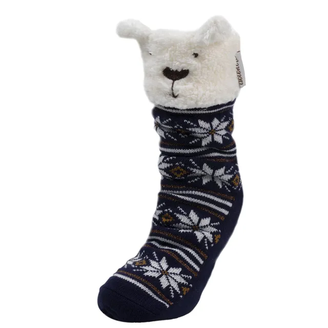 isotoner-chaussettes-fourr-es-femme-jacquard-marine image 1