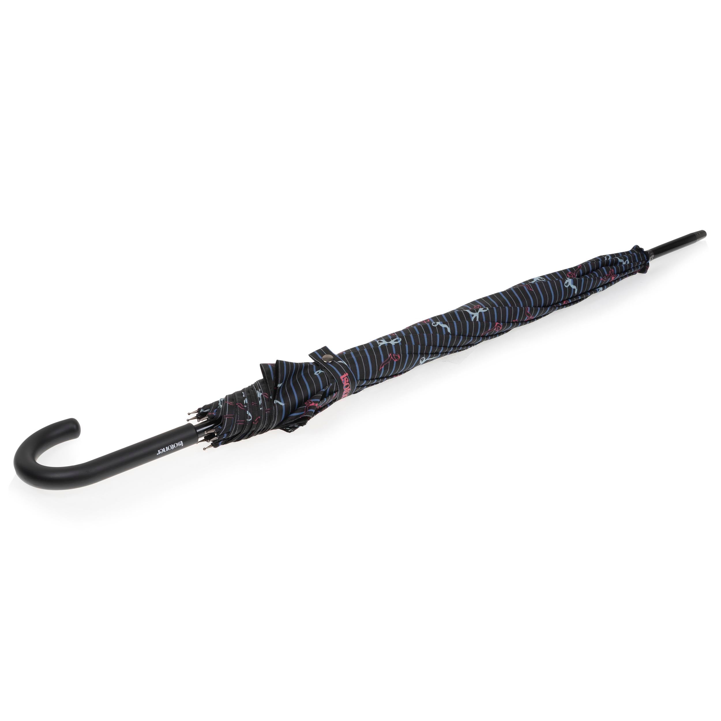 isotoner-parapluie-canne-auto-rayure-n-ud-bleu image 2