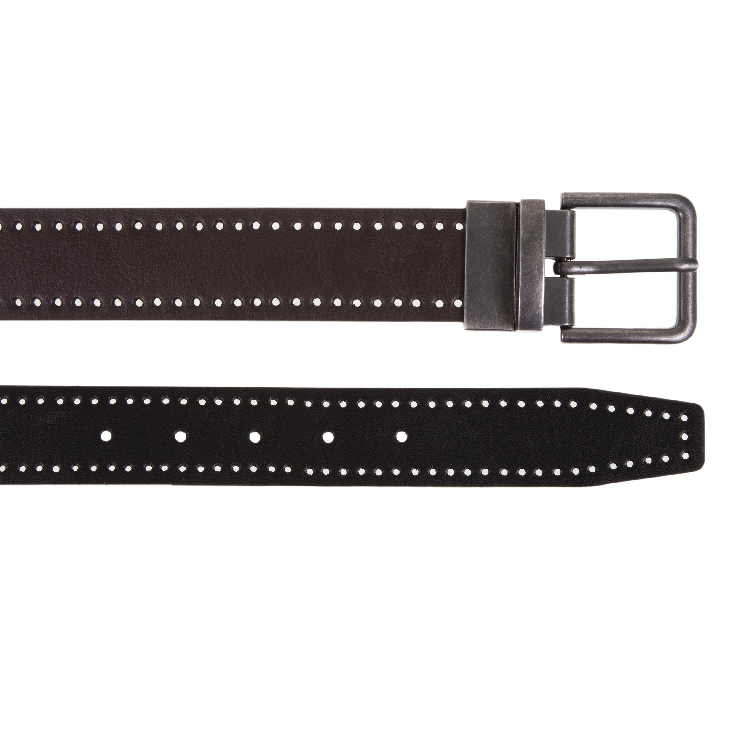 isotoner-ceinture-homme-2-en-1-noir-marron-r-versible image 2