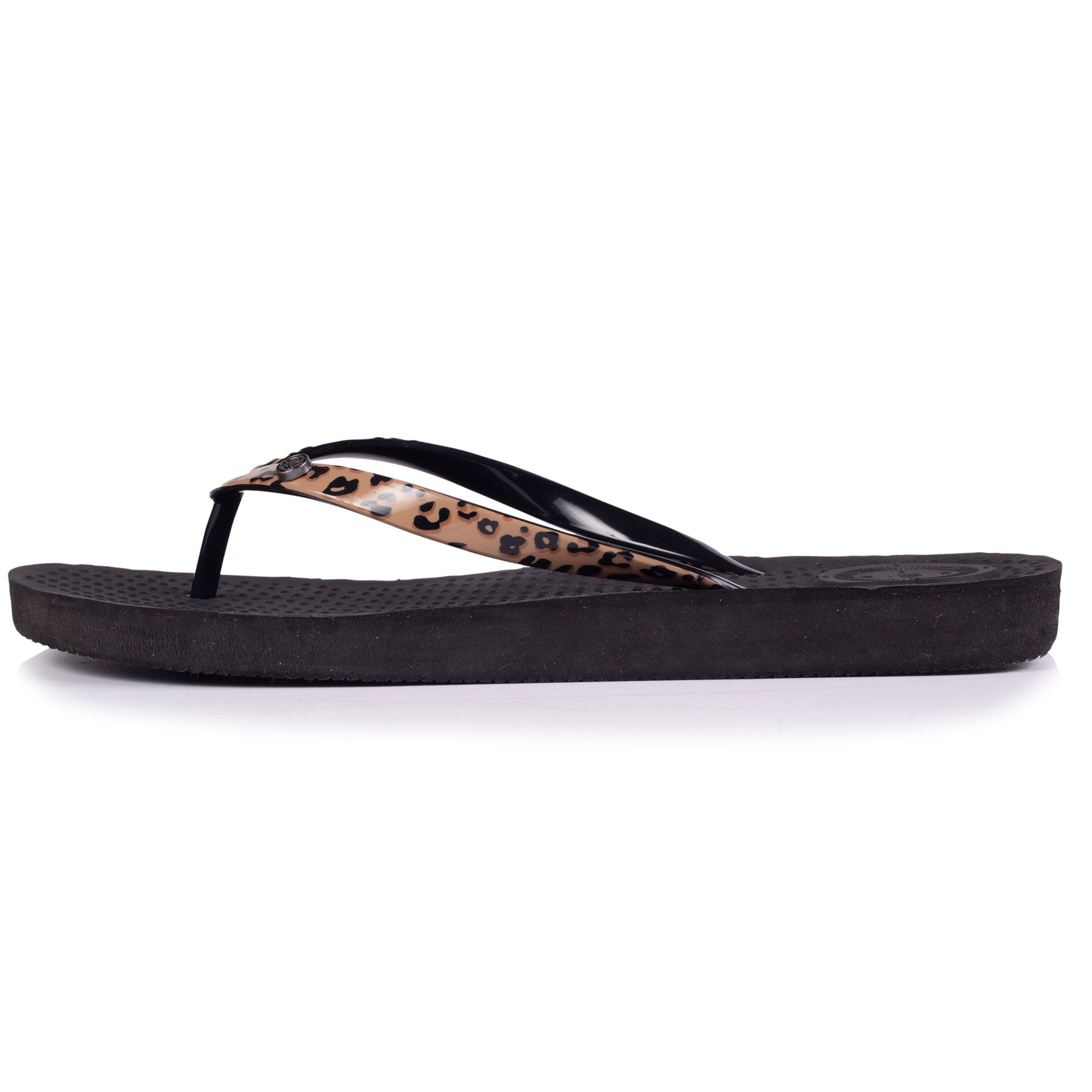 isotoner-tongs-femme-tige-imprim-l-opard-noir-everywear image 3