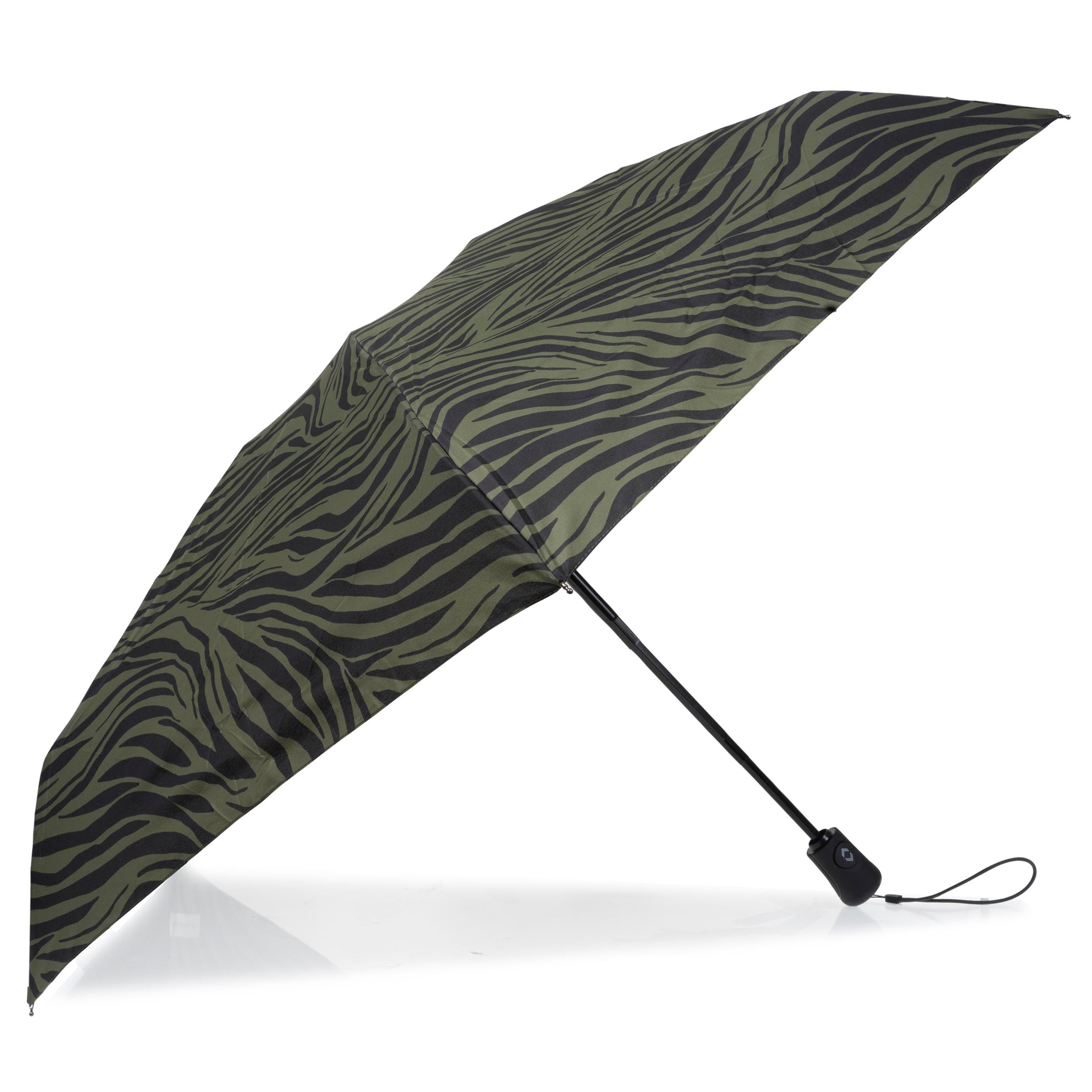 isotoner-parapluie-mini-auto-z-bre-kaki-ouverture-automatique image 2