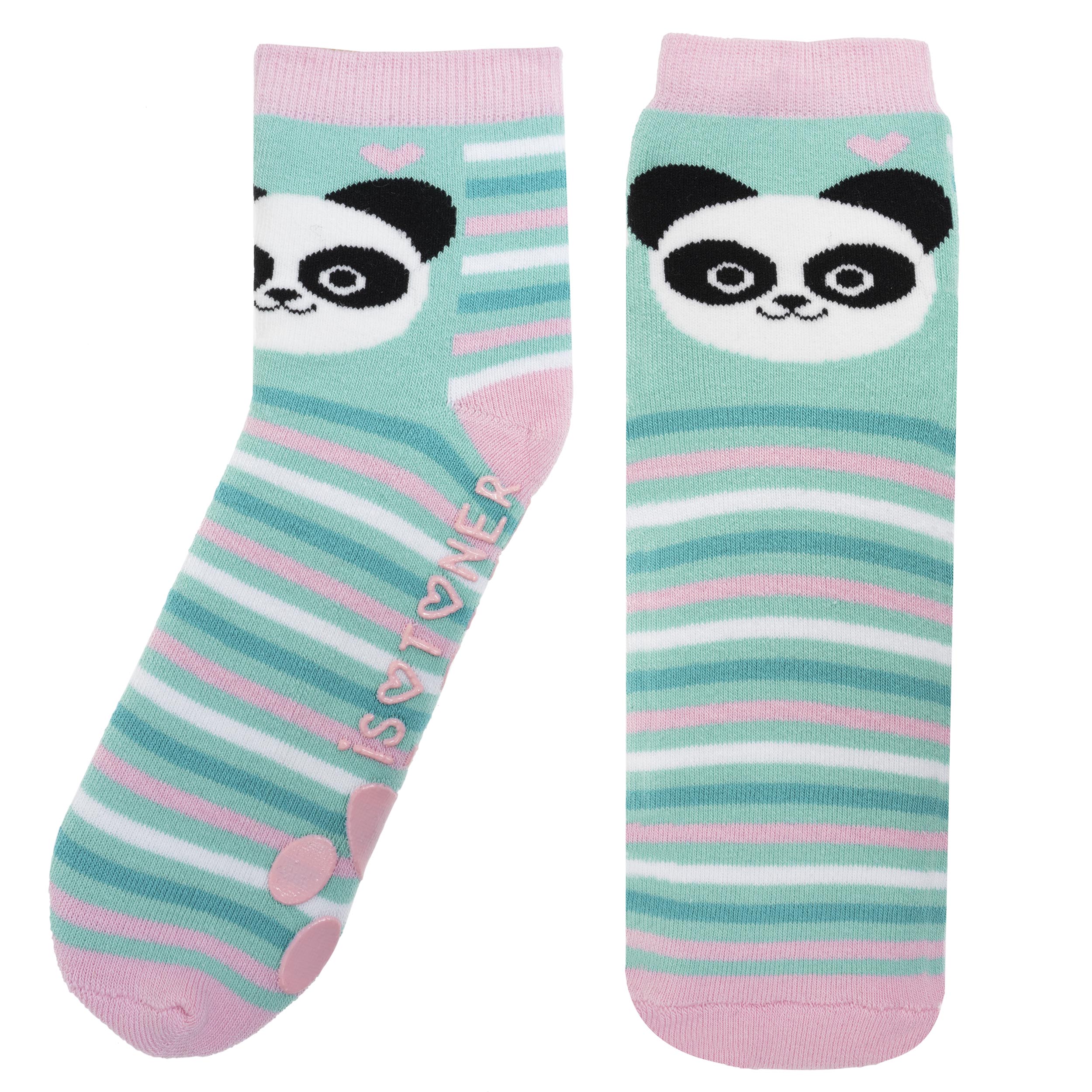 isotoner-chaussettes-antid-rapantes-enfant-panda-turquoise-5-8-ans image 2