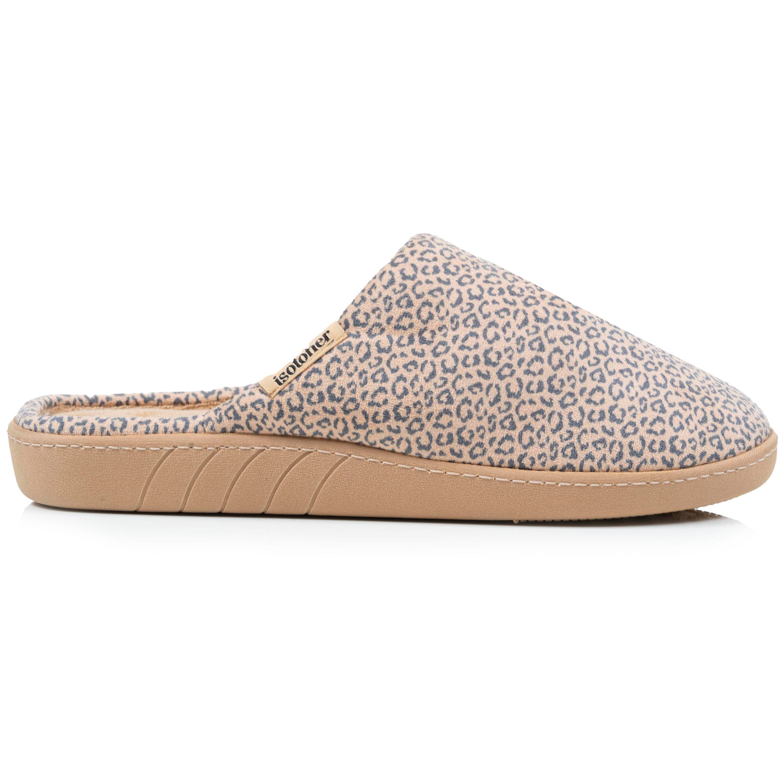 isotoner-chaussons-mules-femme-l-opard-beige-m-moire-de-forme image 8