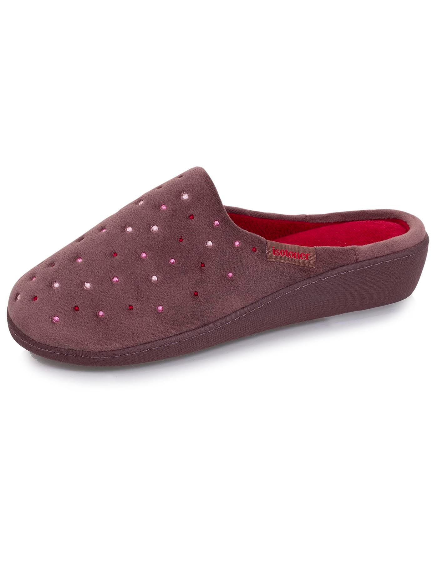 isotoner-chaussons-mules-femme-taupe-talon-4-cm-m-moire-de-forme image 6