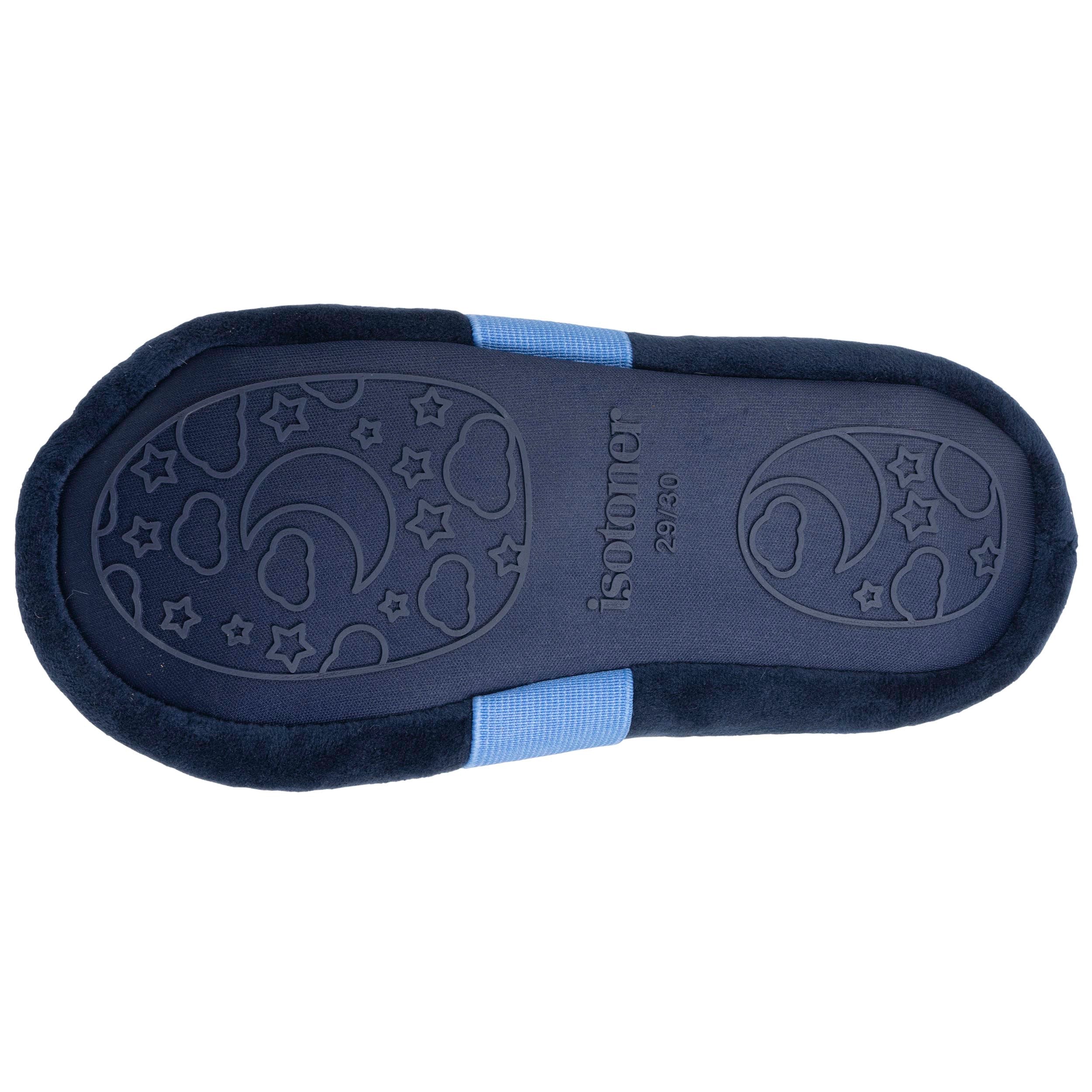 isotoner-chaussons-slippers-enfant-marine-microvelours-motif-voiture image 4