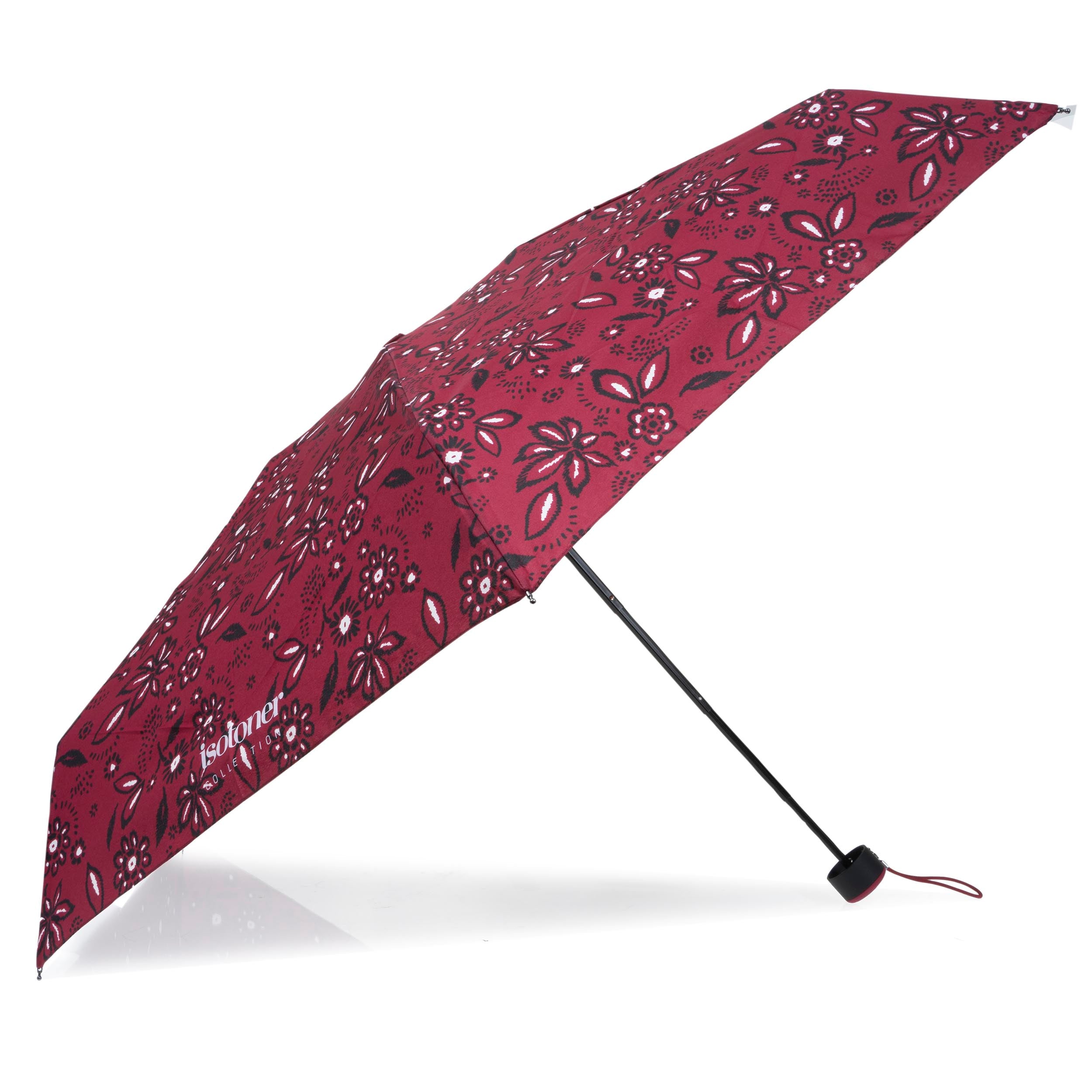 isotoner-parapluie-mini-slim-bandana-bordeaux-poche image 2