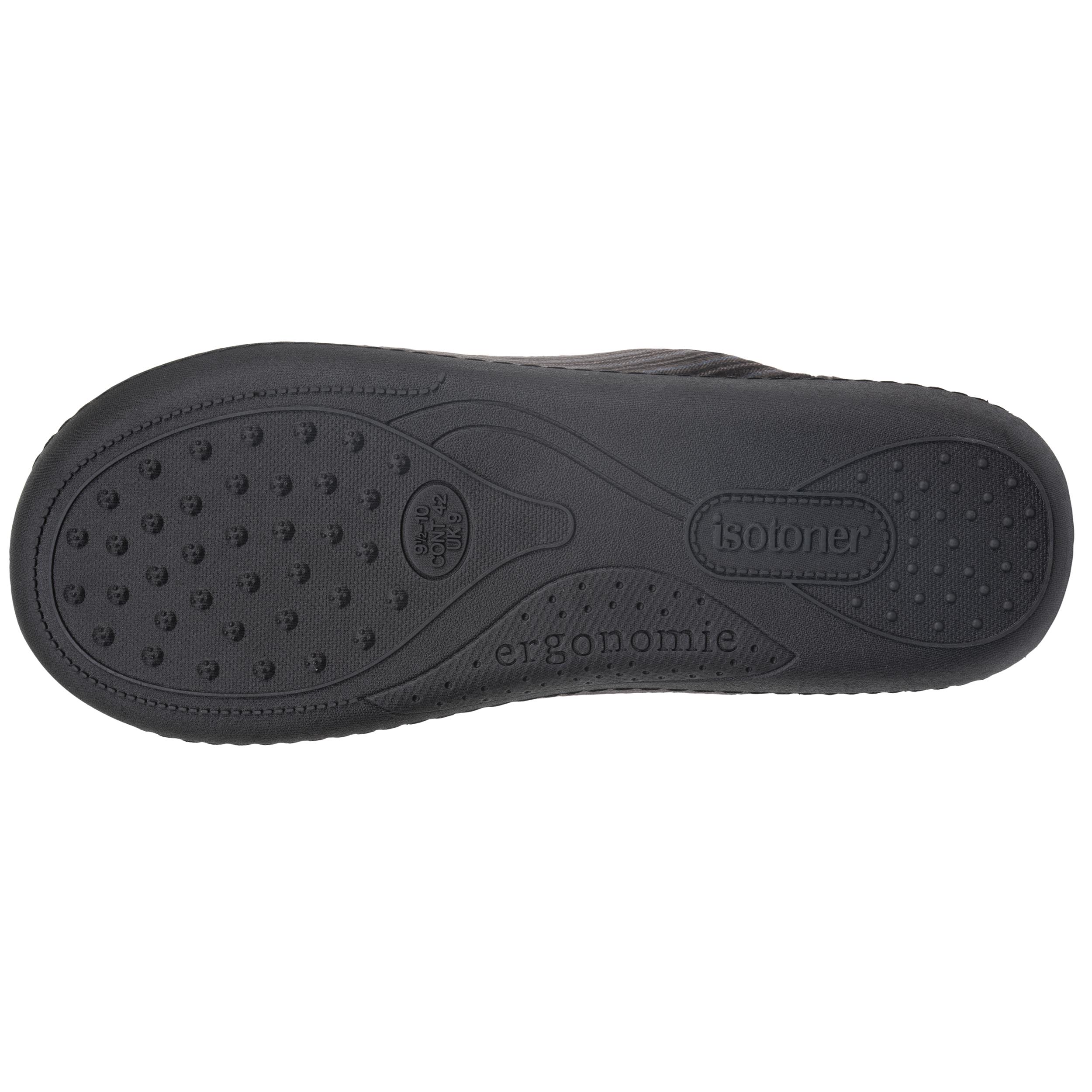 isotoner-chaussons-mules-homme-rayures-gris-bleu image 5