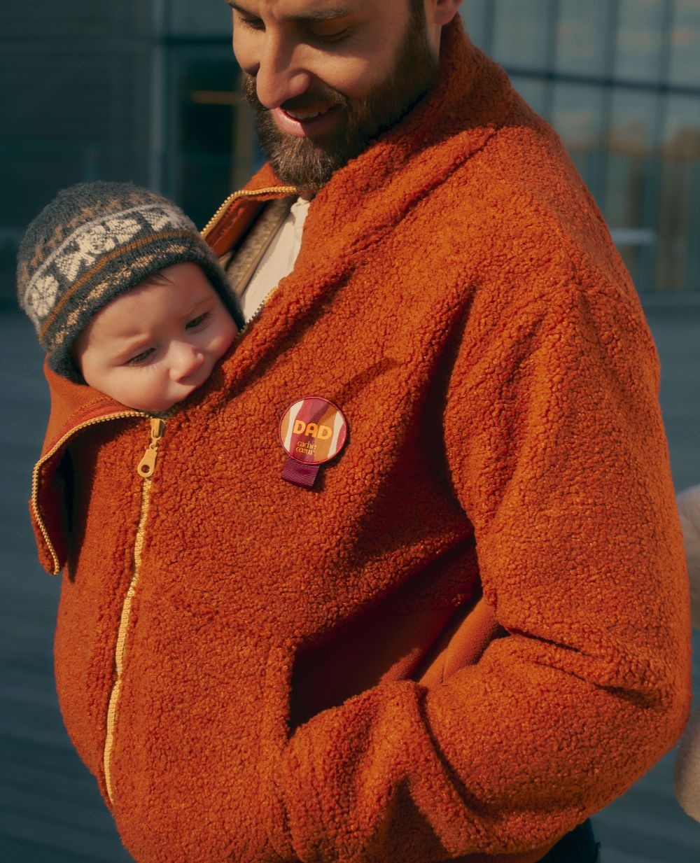 cache-c-ur-veste-polaire-grossesse-et-portage-sasha-cuivre image 1