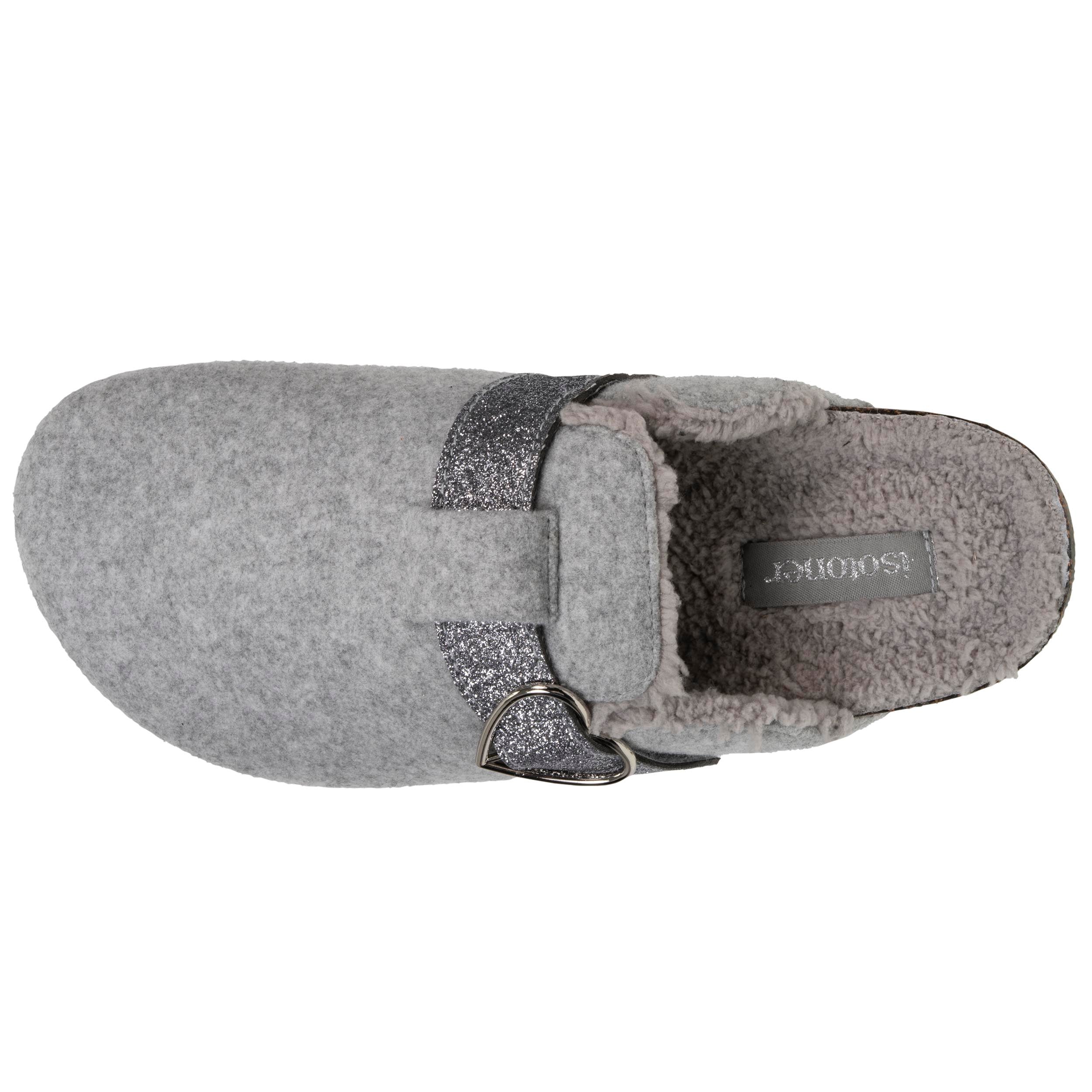 isotoner-chaussons-sabots-femme-gris-chin-paillettes image 3