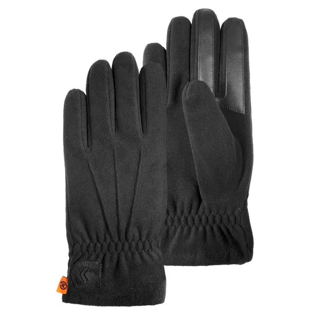 isotoner-gants-homme-tactiles-polaire-d-perlant-noir image 1