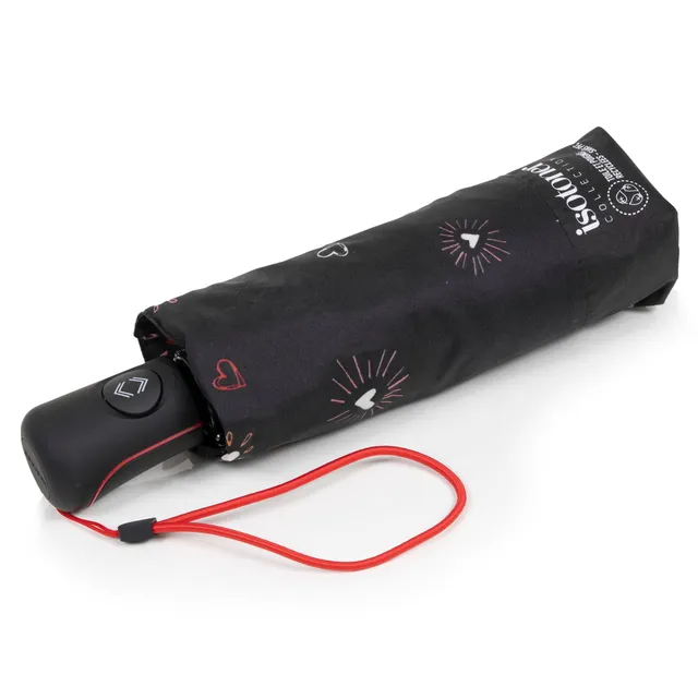 isotoner-parapluie-mini-auto-c-ur-rouge-ultra-d-perlant image 1