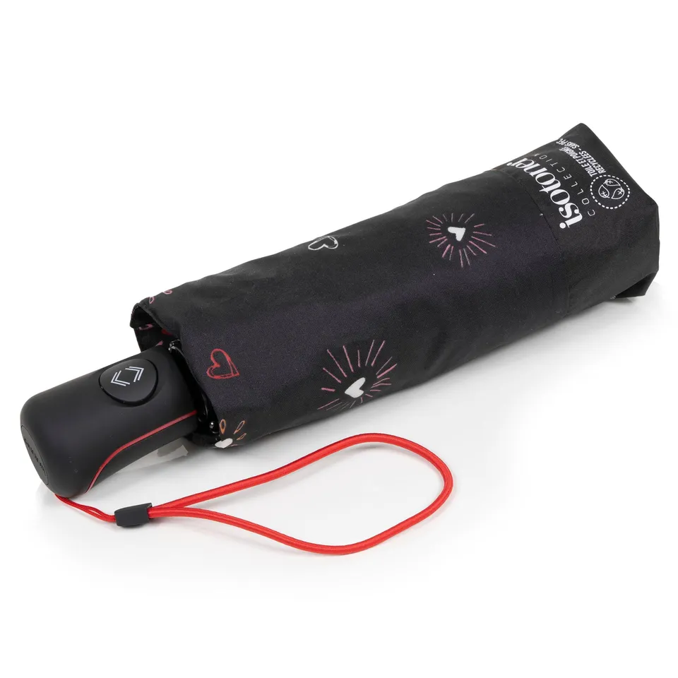 isotoner-parapluie-mini-auto-c-ur-rouge-ultra-d-perlant image 1