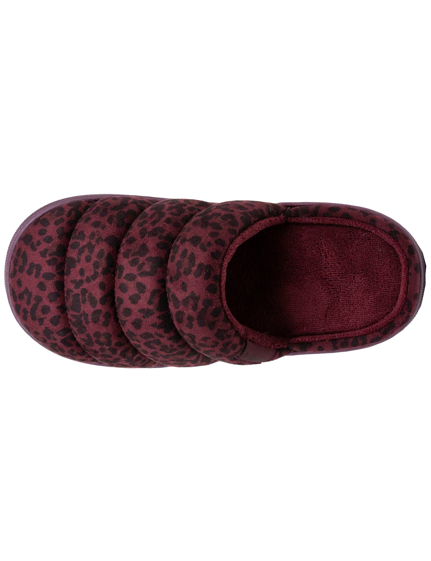 isotoner-chaussons-mules-femme-bloup-l-opard-bordeaux image 7