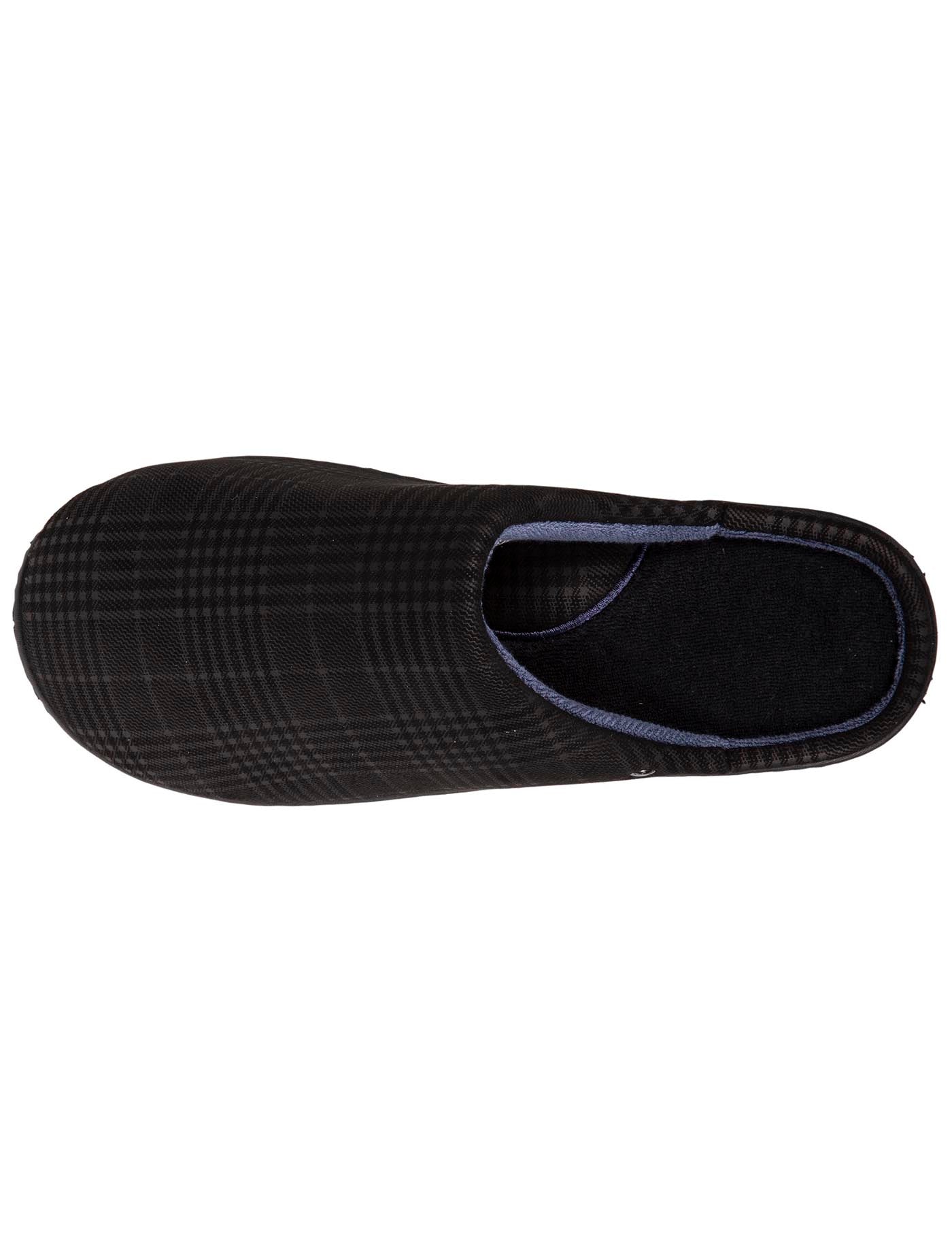isotoner-chaussons-mules-homme-noir-tartan-ergonomique image 7