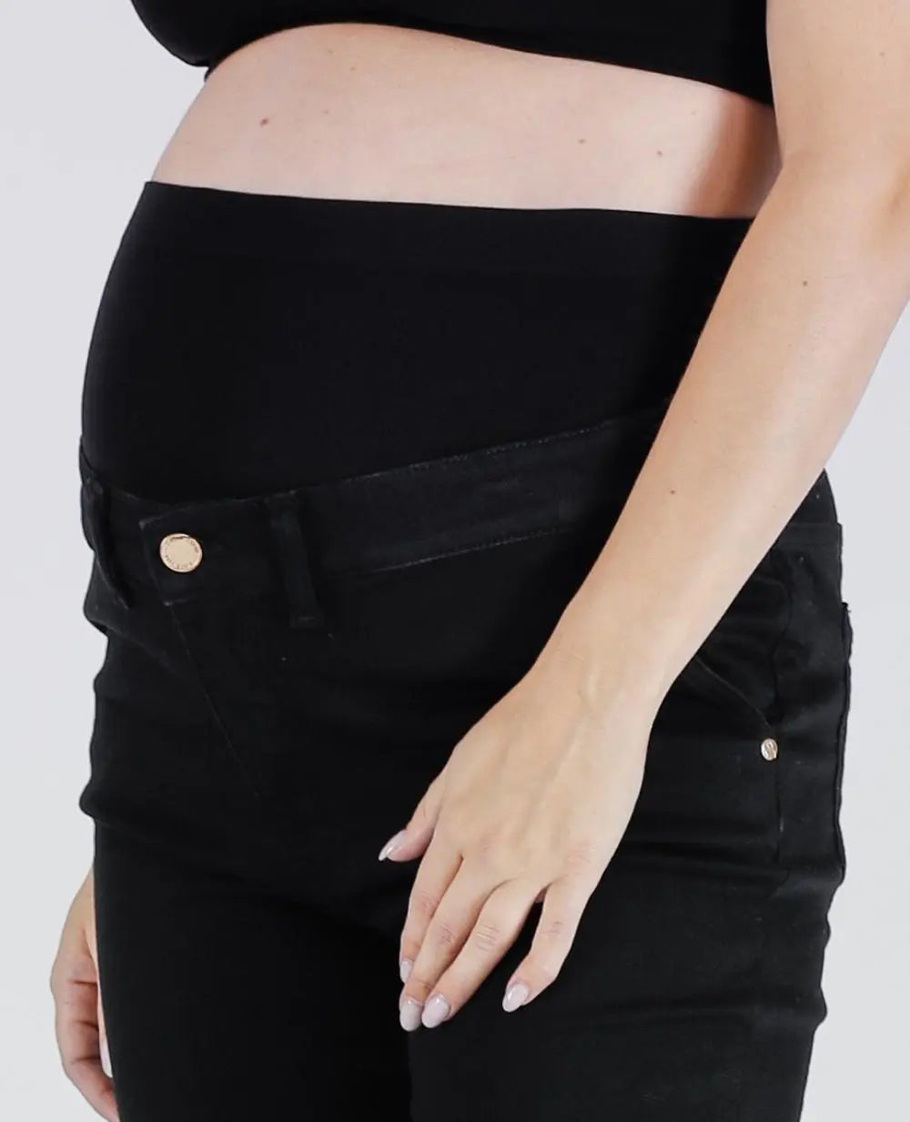 cache-c-ur-bandeau-de-grossesse-sans-couture-belt-noir image 1