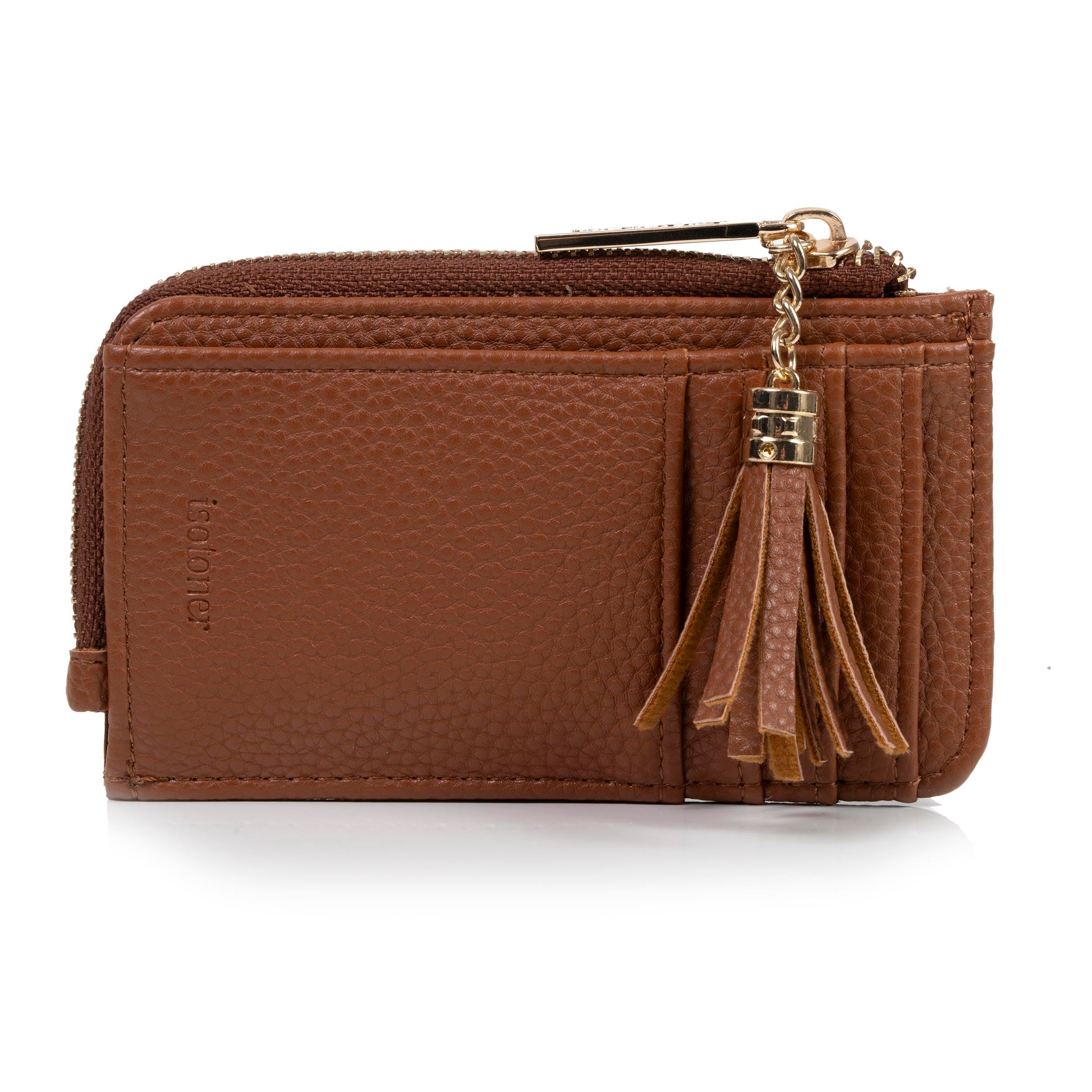 isotoner-porte-cartes-femme-zipp-camel image 1