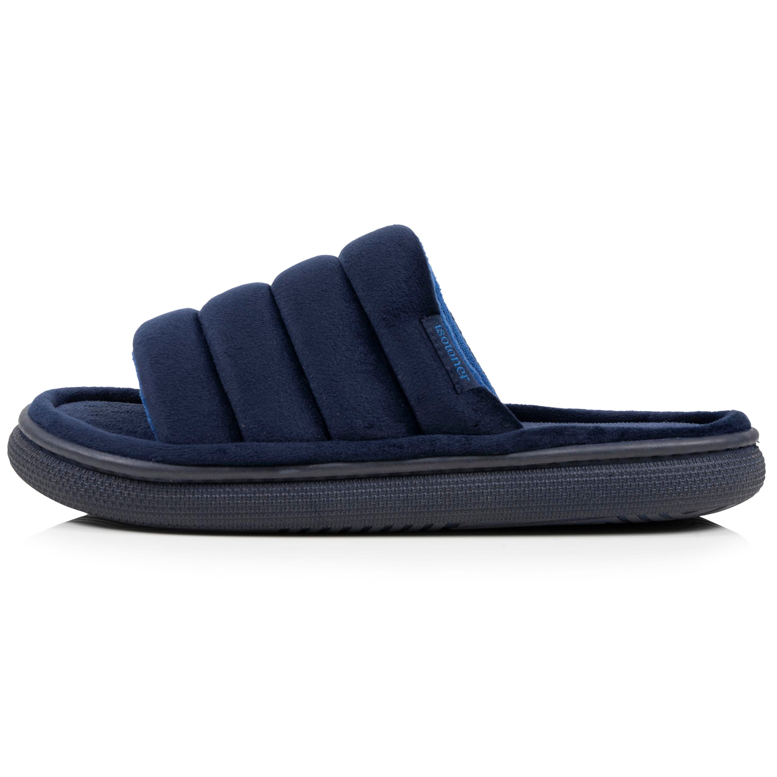 isotoner-chaussons-sandales-homme-bloup-marine-velours image 4