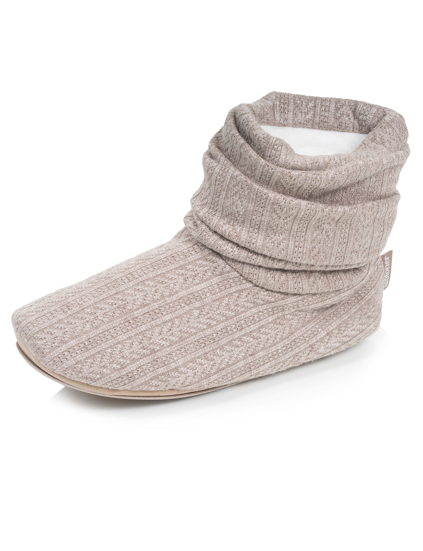 isotoner-chaussons-bottillons-tricot-femme-beige-chin image 6