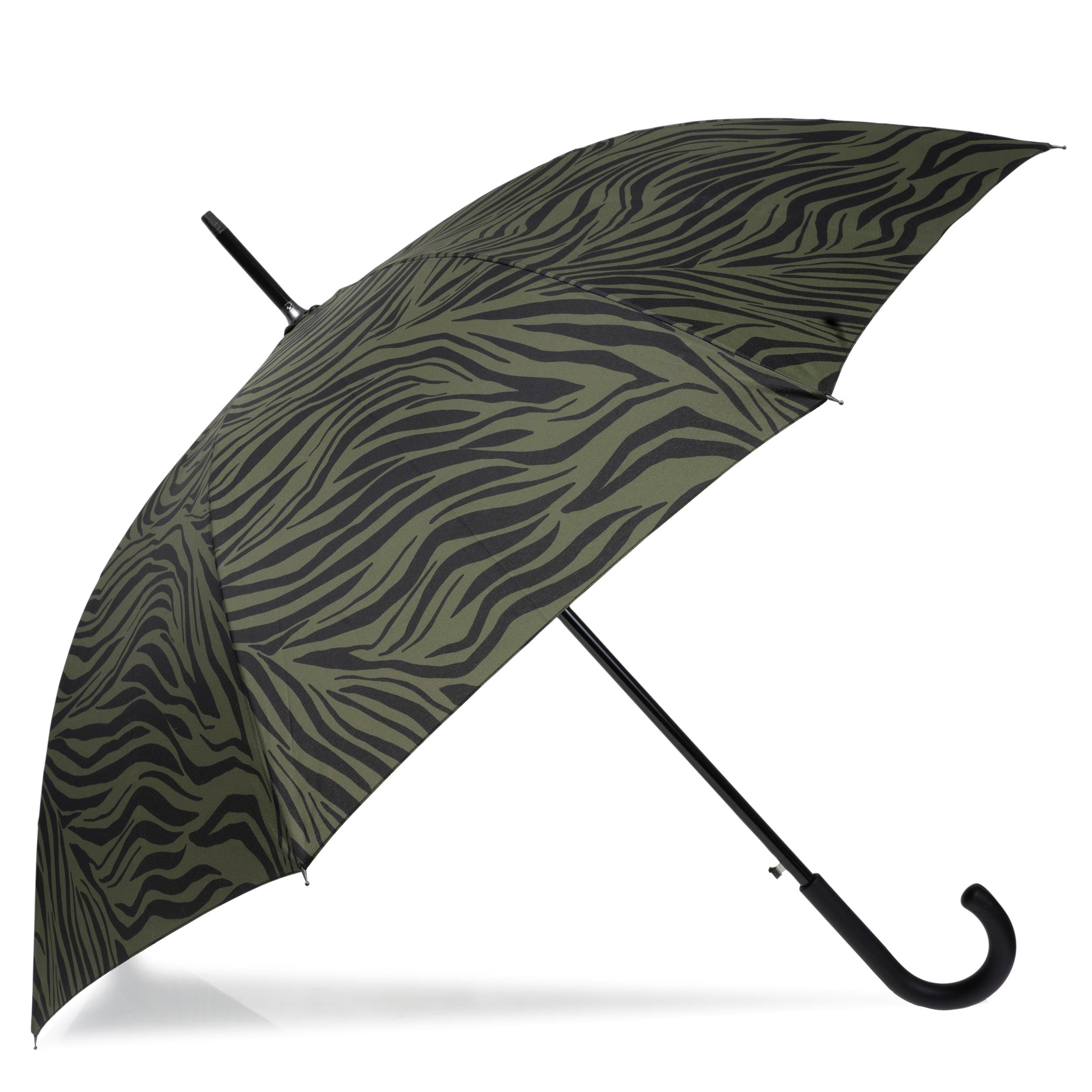 isotoner-parapluie-canne-auto-z-bre-kaki-grande-envergure image 1