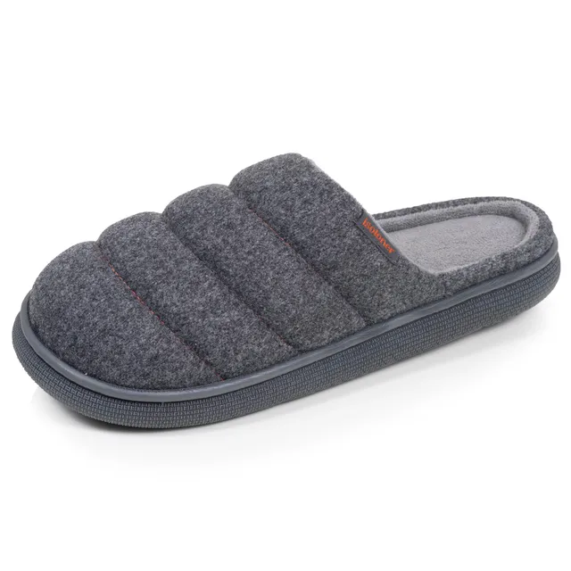 isotoner-chaussons-mules-homme-bloup-chin-gris image 1